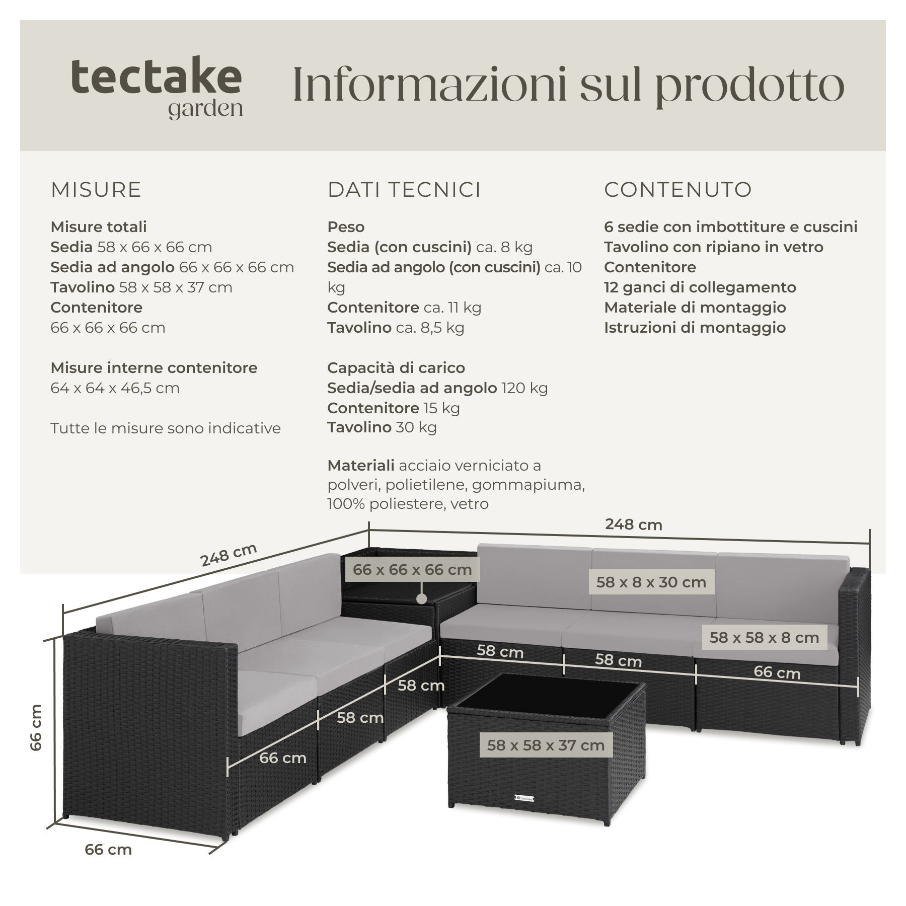 Salottino in Rattan Mobili Giardino Set Terrazza Poltrone Tavolo Box Contenitore - Foto 7 di 37