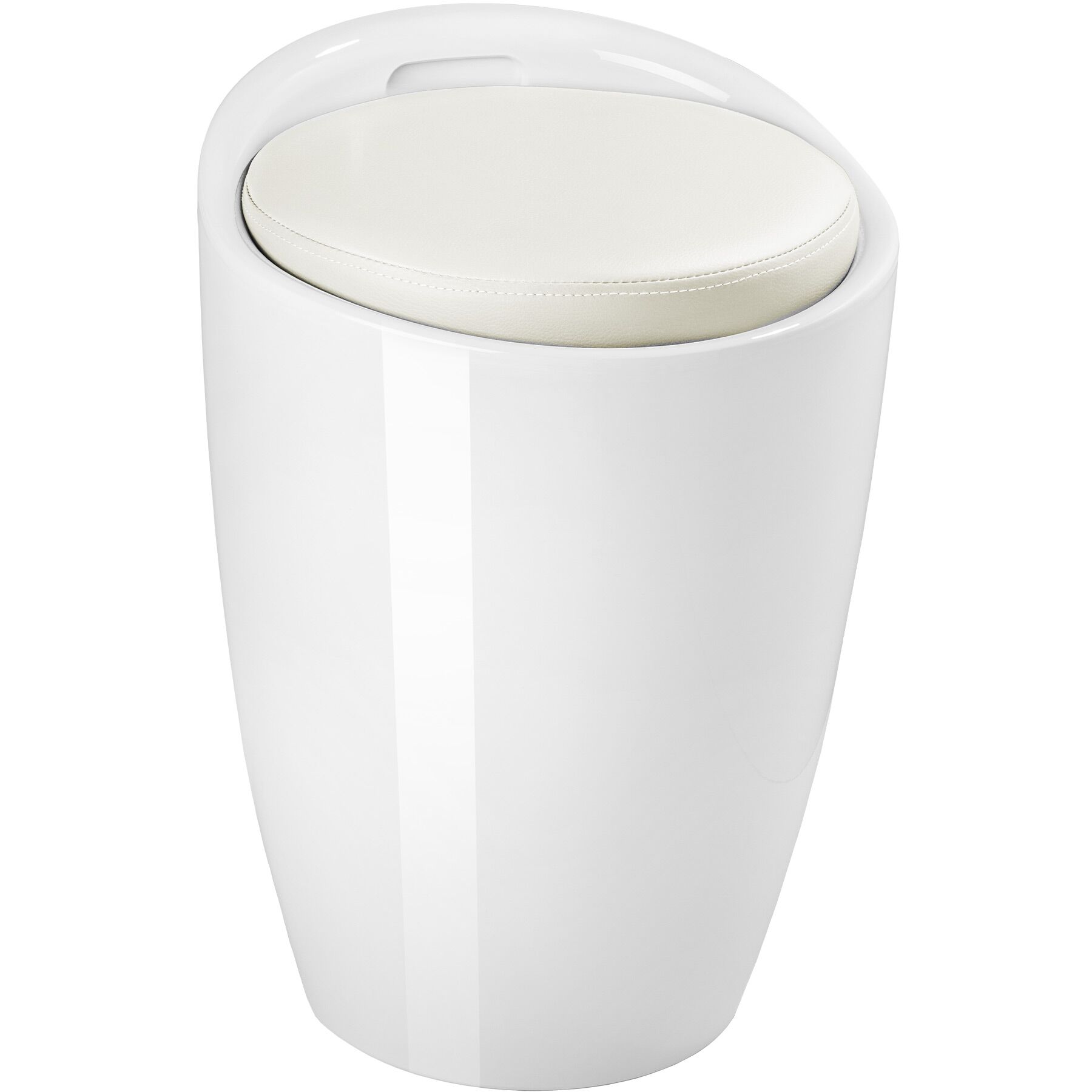 Bathroom Stool Stool Living Room Hall Ottoman Foot Rest Office Footstool Faux Leather Storage - white