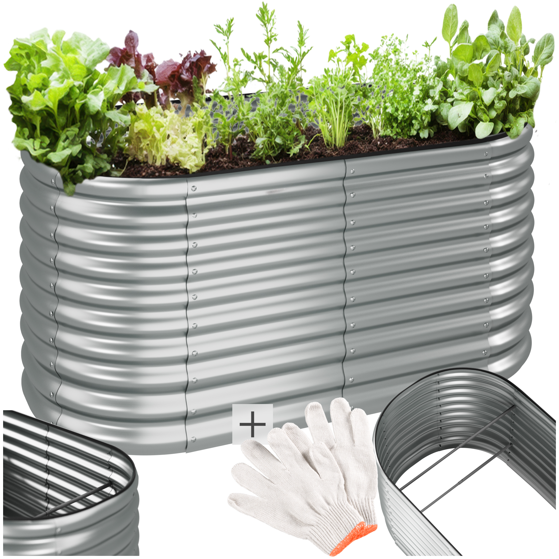 Carré potager FLORMMA 160 x 80 x 80 cm - argent | tectake
