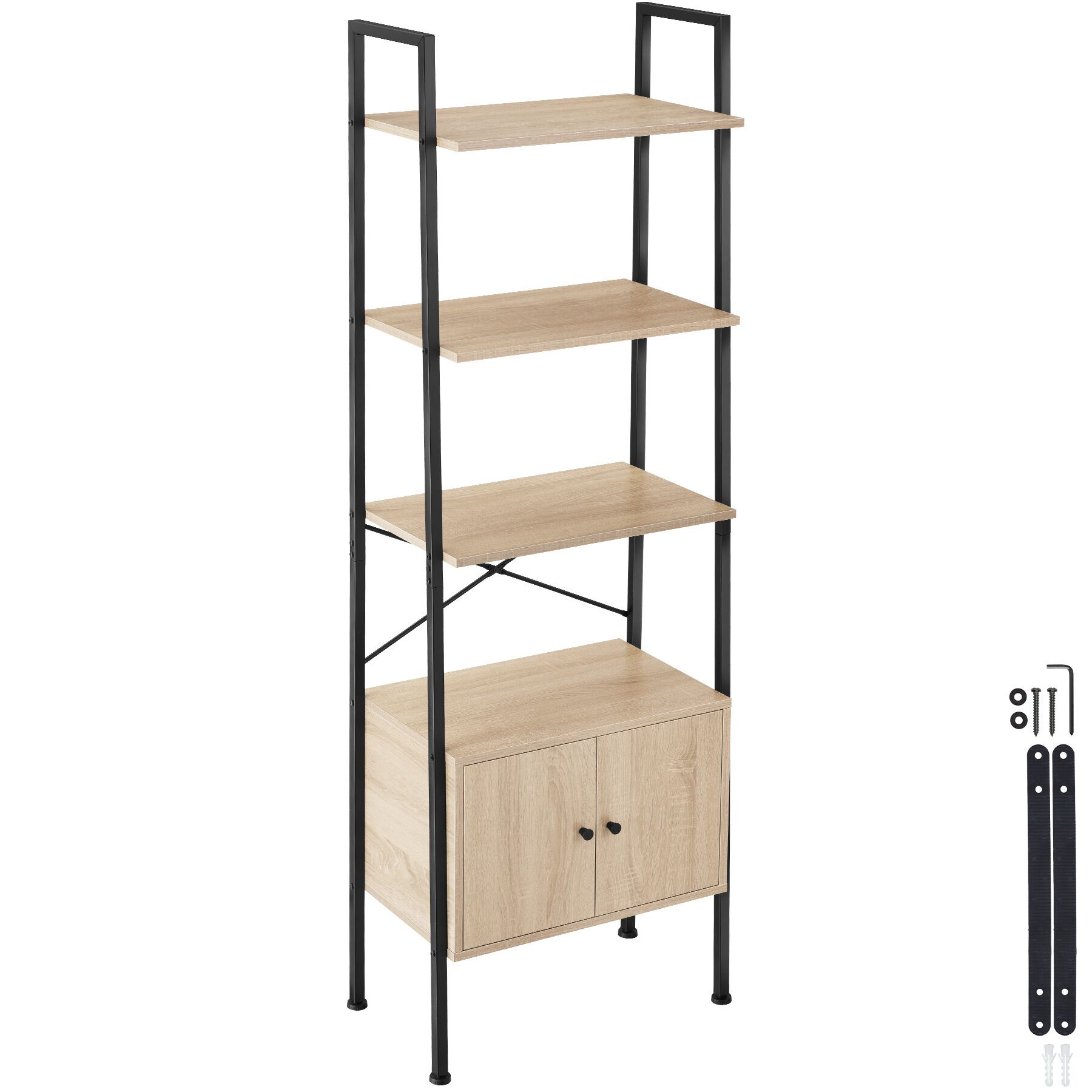 Estante Brentwood 57,5x34x173cm - Madeira industrial clara, carvalho Sonoma