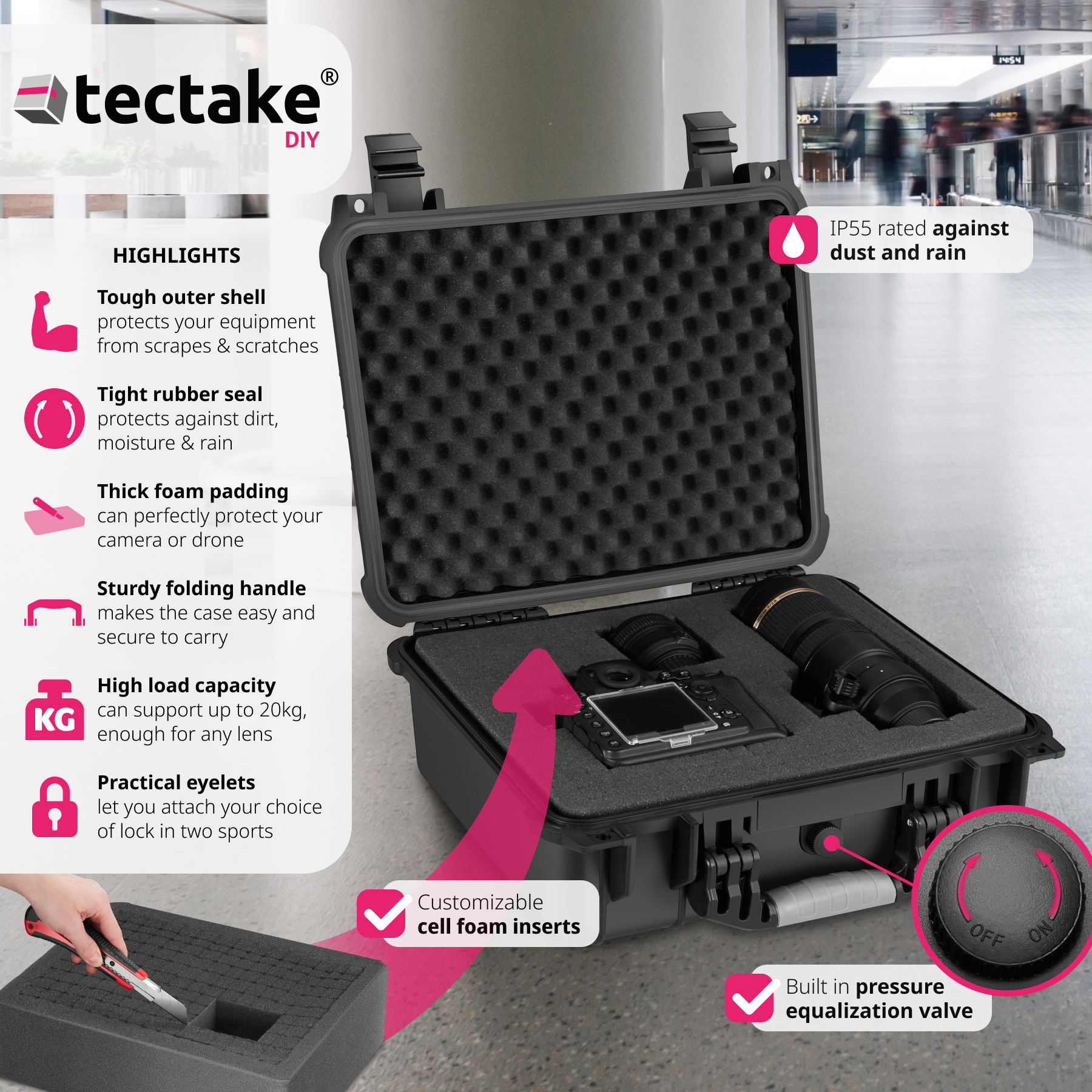 Camera Case Hard Shell Box Photography Travel Protective Waterproof Universal - Picture 27 of 37