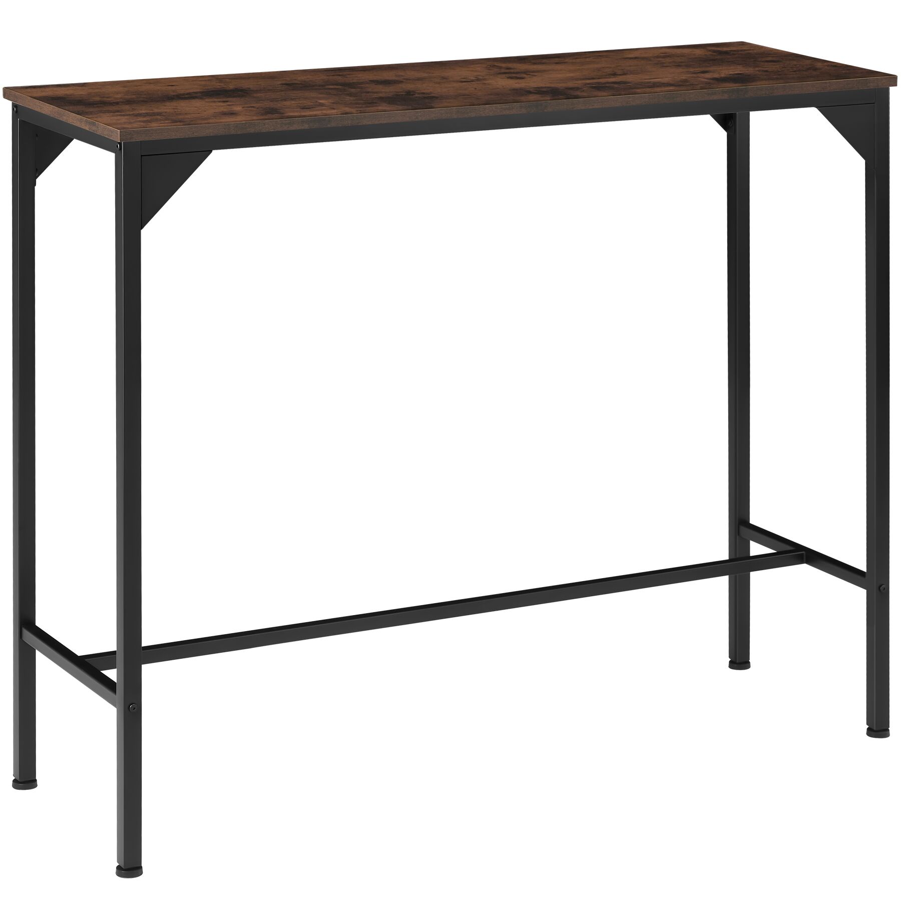 Mesa alta Kerry - Madeira industrial escura, rústica | tectake