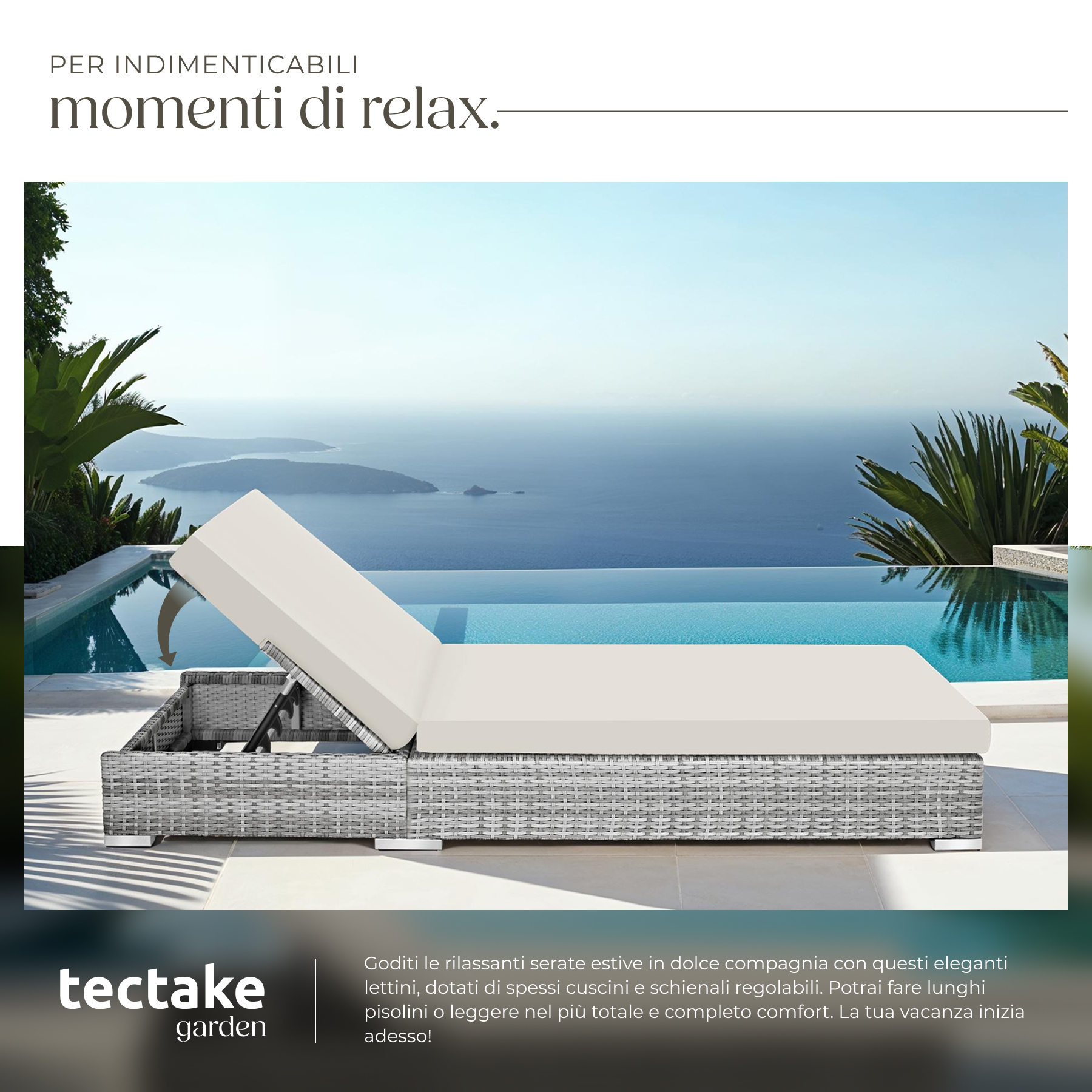 2 x sdraio in polyrattan + tavolo alluminio giardino rattan lettino mobili telo - Foto 47 di 67
