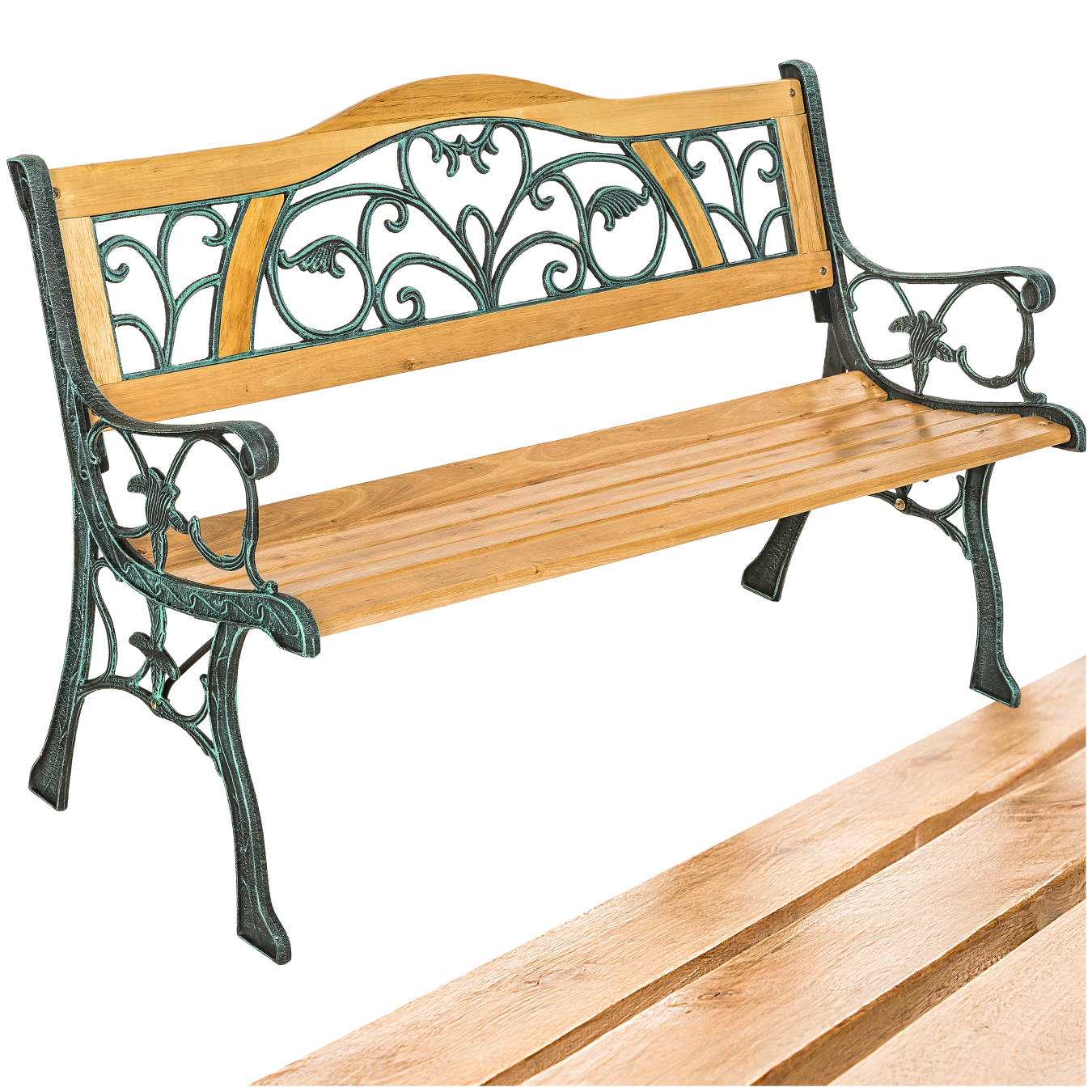 Banc de jardin KATHI 2 places 124 x 60 x 83 cm - marron