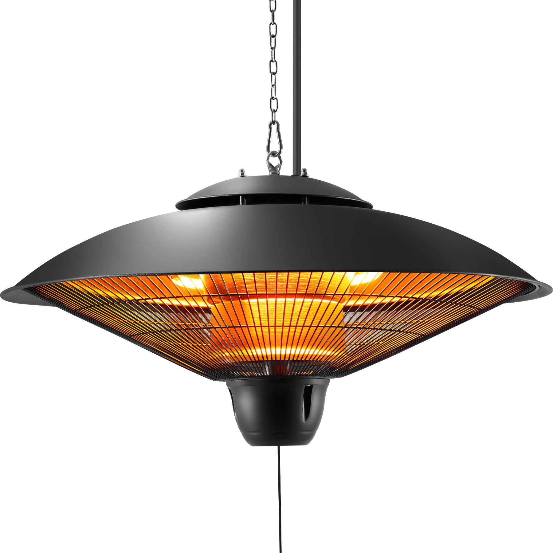 Calefactor radiante por infrarrojos de techo Solaris Orbit 2500 W, con estructura de aluminio - negro | tectake