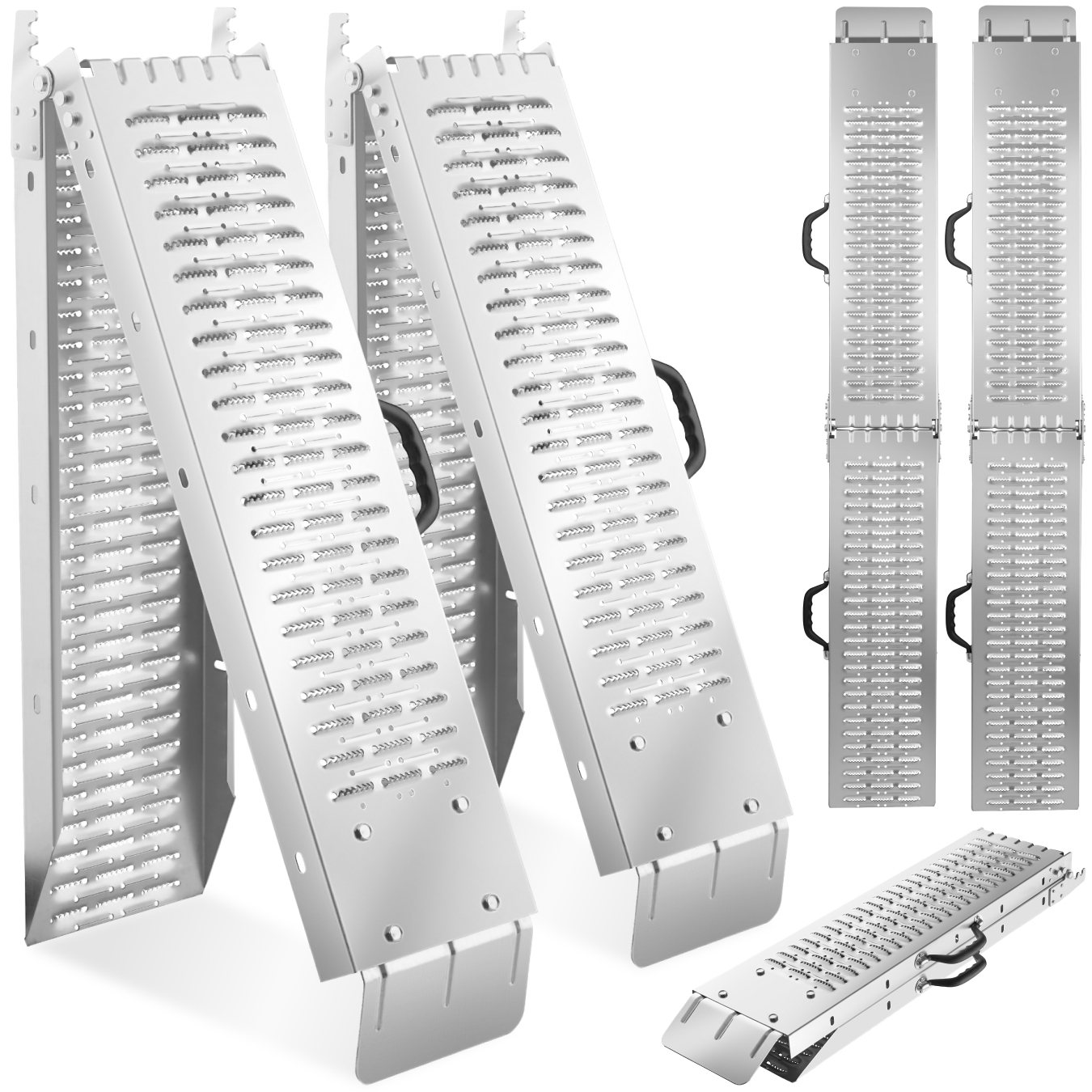 Auffahrrampen Björn 2er Set faltbar, 400 kg belastbar - 166 cm von tectake