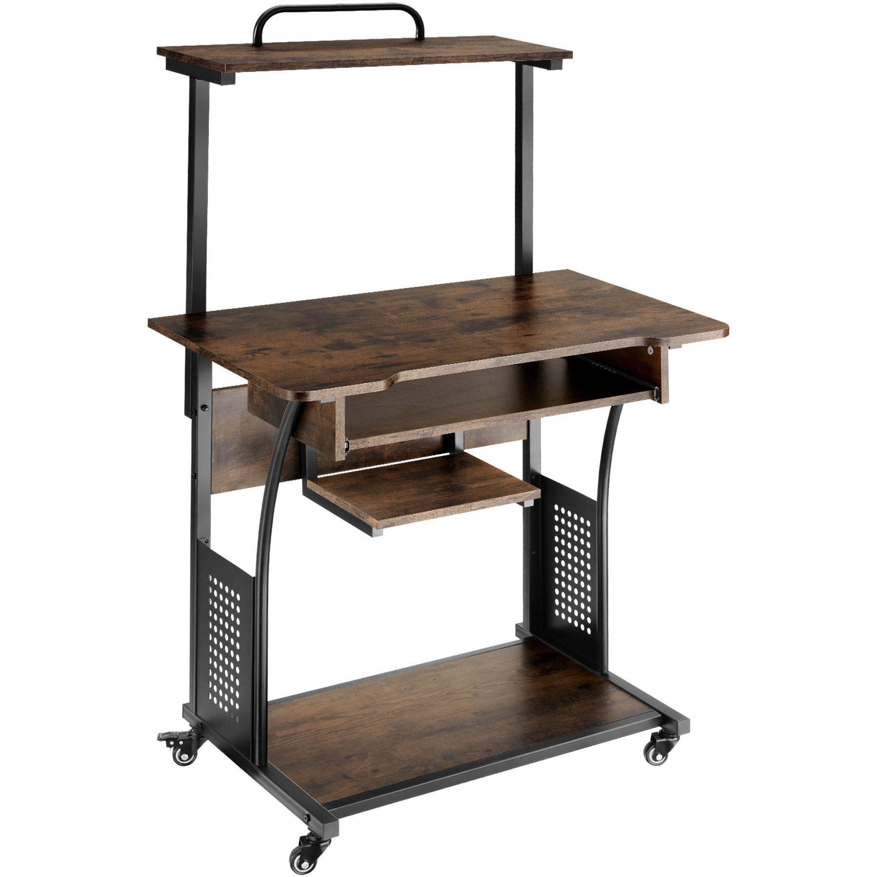 Biurko Fife 80x65,5x130,5cm - Drewno industrialne ciemne, rustykalne