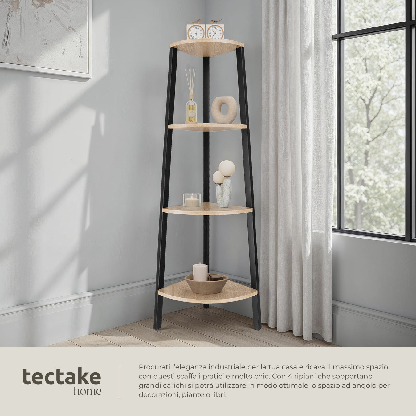 Scaffali ad angolo Newbridge 4 ripiani Stile ndustriale Antiribaltamento - Foto 16 di 25