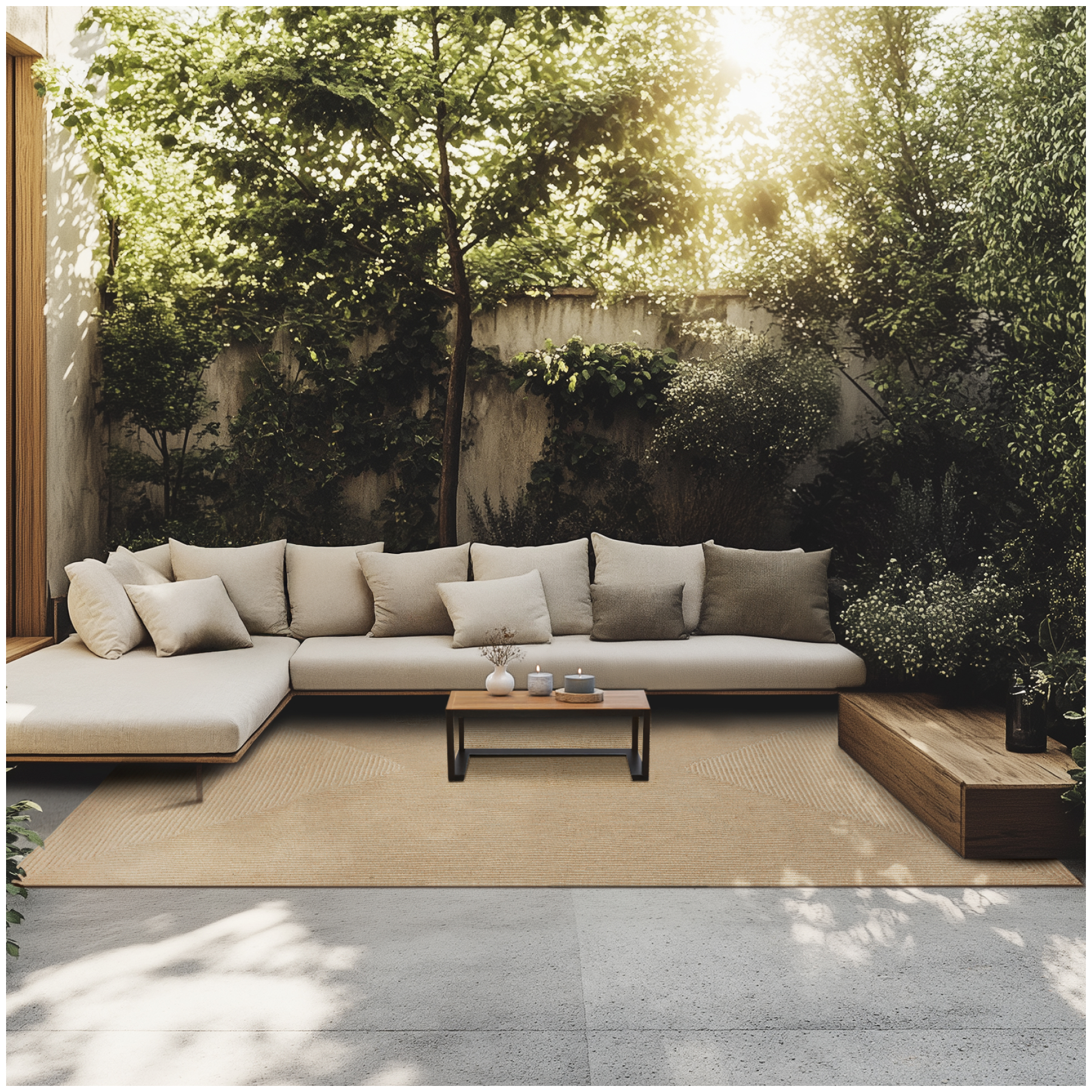 Geflochtener Teppich Vibe aus Jute, Boho-Stil - 200 x 290 cm von tectake