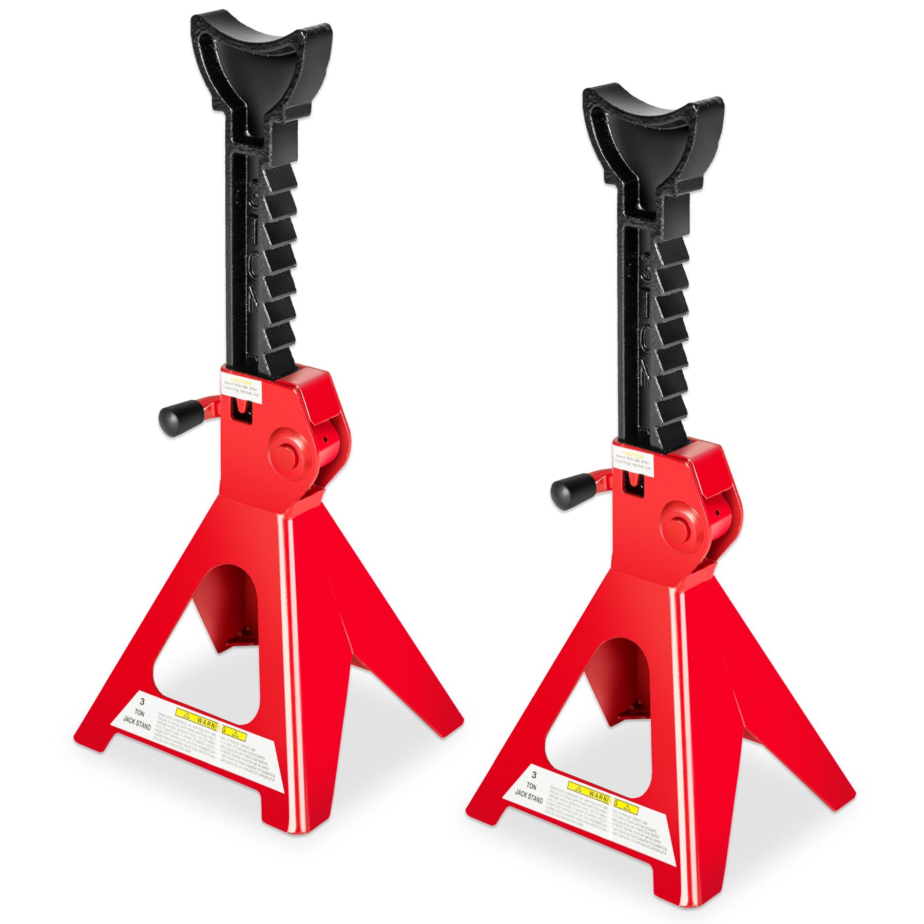 2 cavalletti di sostegno 3000 kg - rosso | tectake