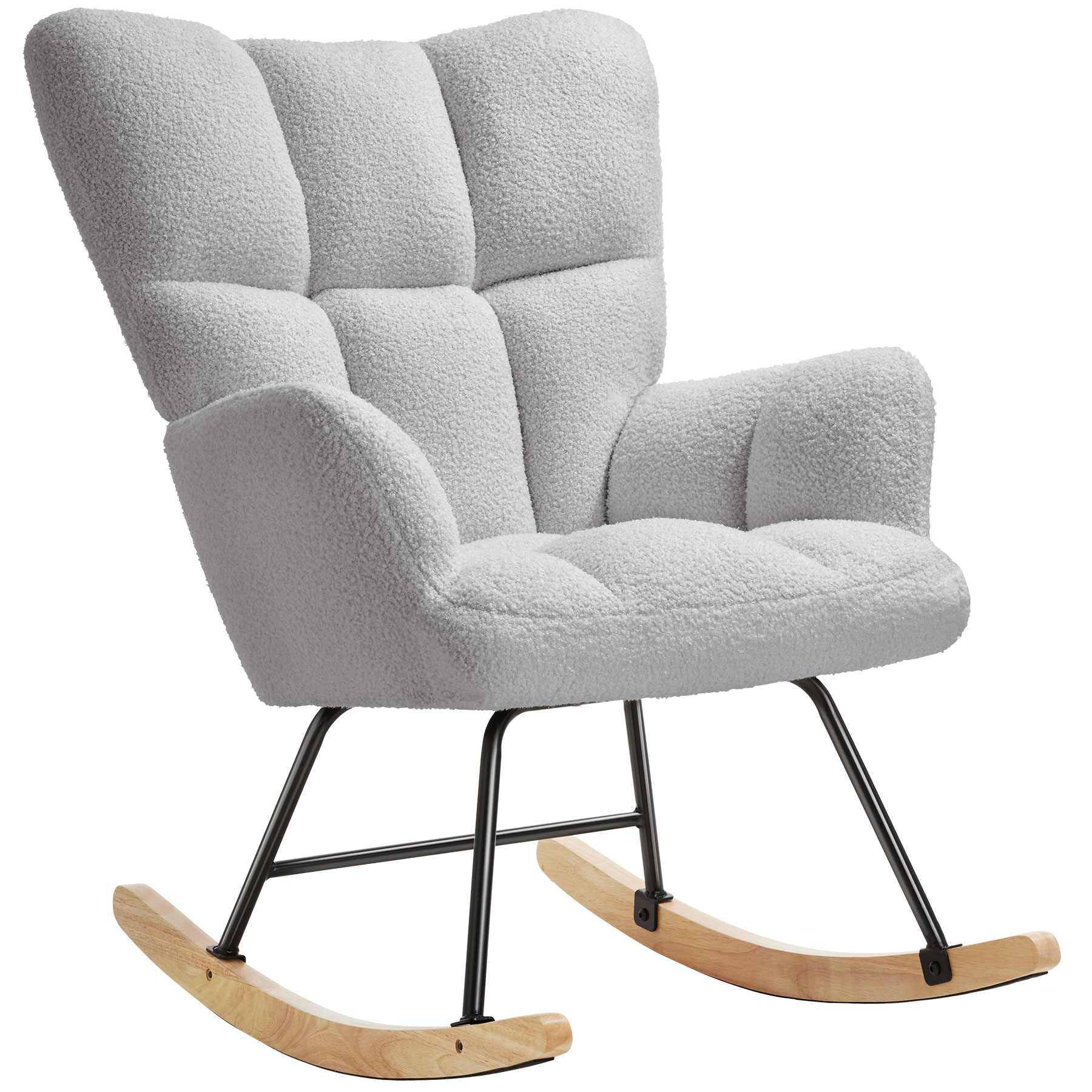 Relax Rocking Chair Armchair Nursery Nursing Seat Wooden Runners Thick Padding - Picture 24 of 25