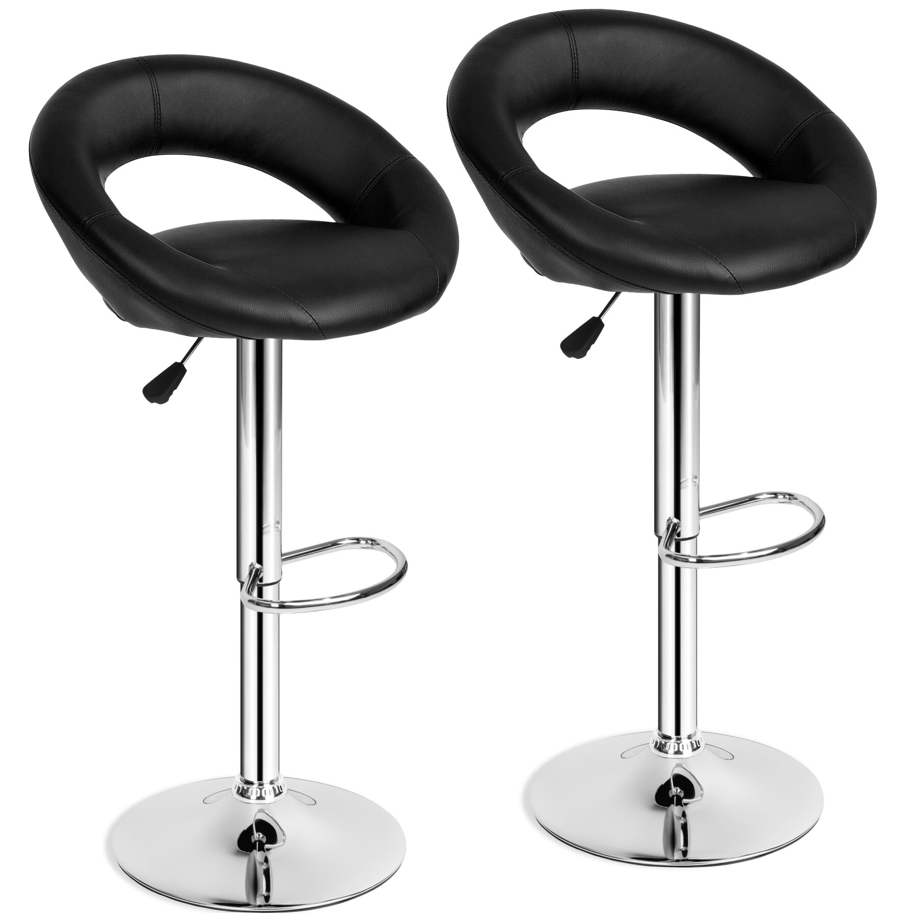 Lot de 2 tabourets de bar CHRISTIAN - noir | tectake