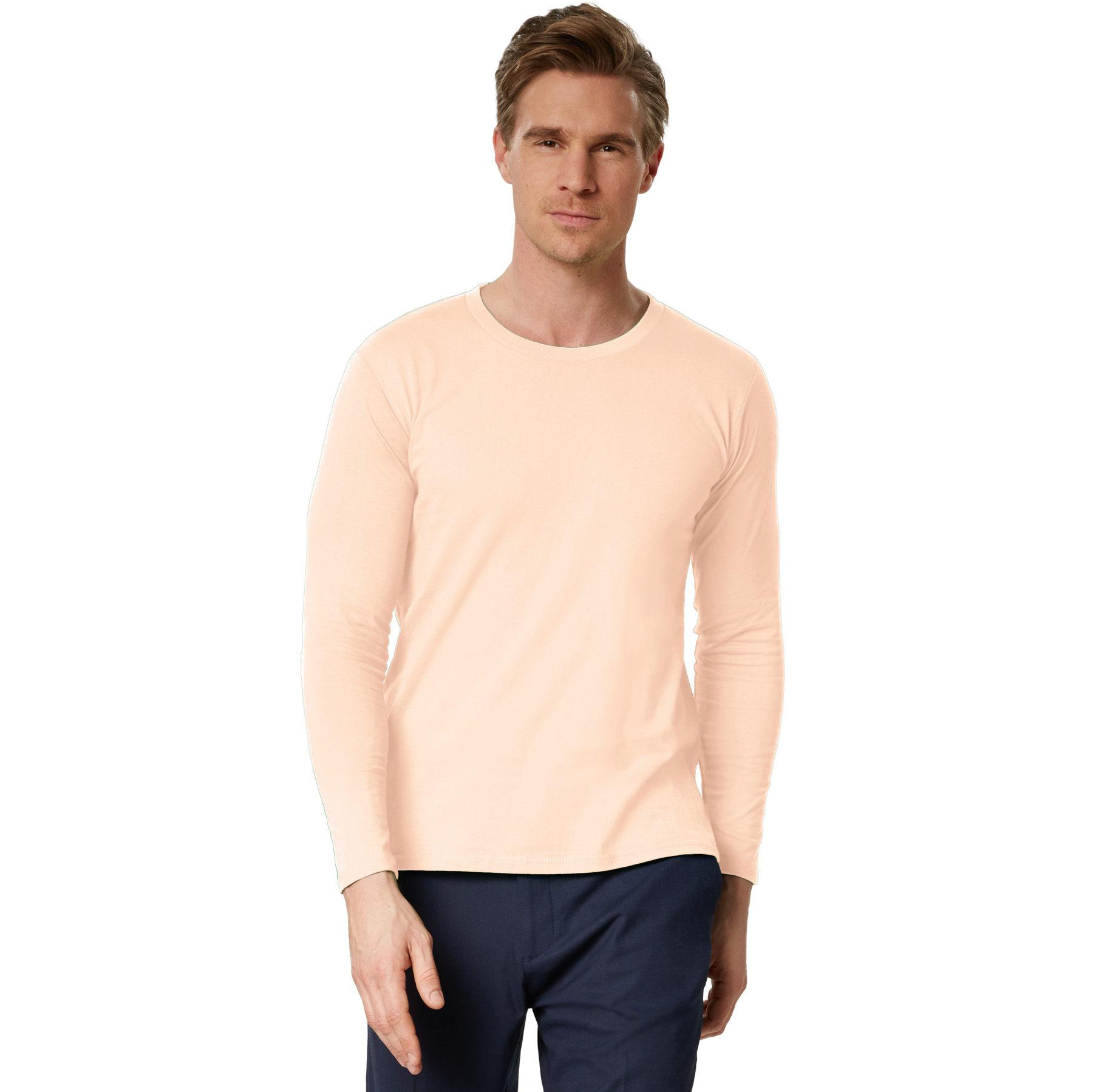 Camiseta de manga larga para hombre camiseta de manga larga lisa sudadera de manga larga suéter nuevo - Imagen 94 de 120