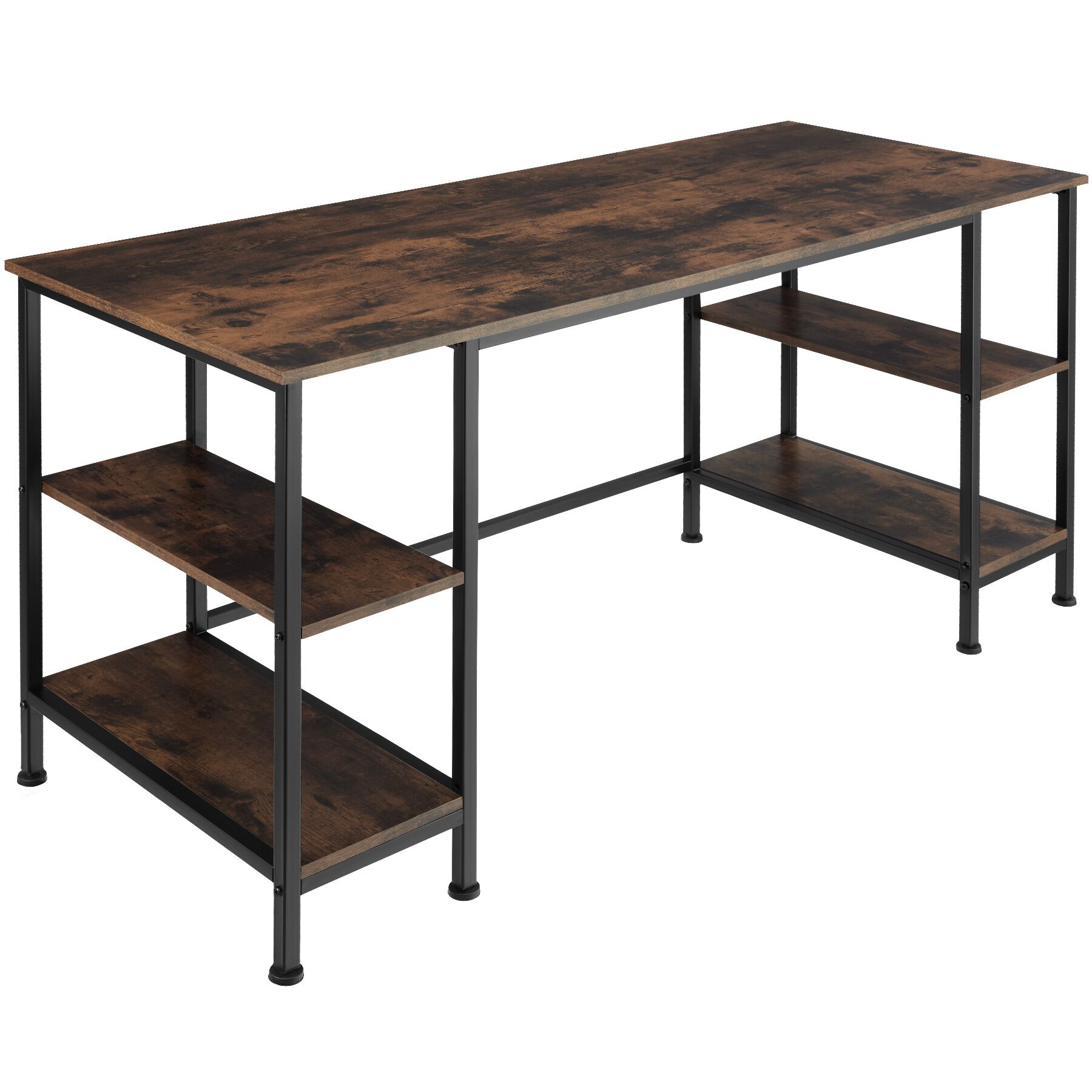 Biurko komputerowe Stoke 137x55x75 cm - Drewno industrialne ciemne, rustykalne | tectake