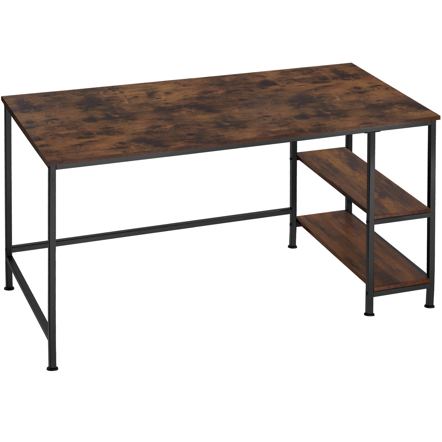 Computer-Schreibtisch Canton 120x60x75,5cm - Industrial Holz dunkel, rustikal