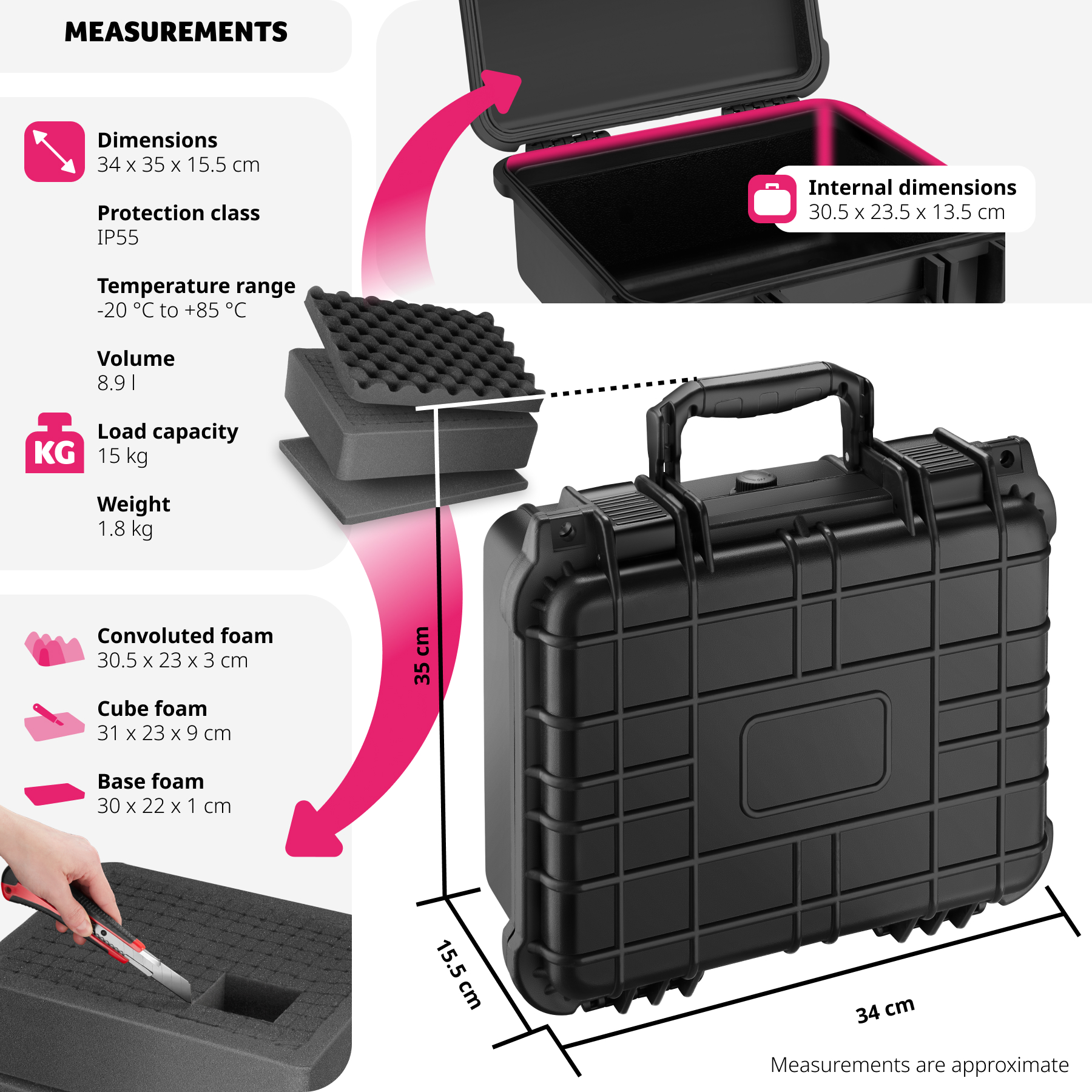 Camera Case Hard Shell Box Photography Travel Protective Waterproof Universal - Picture 19 of 37