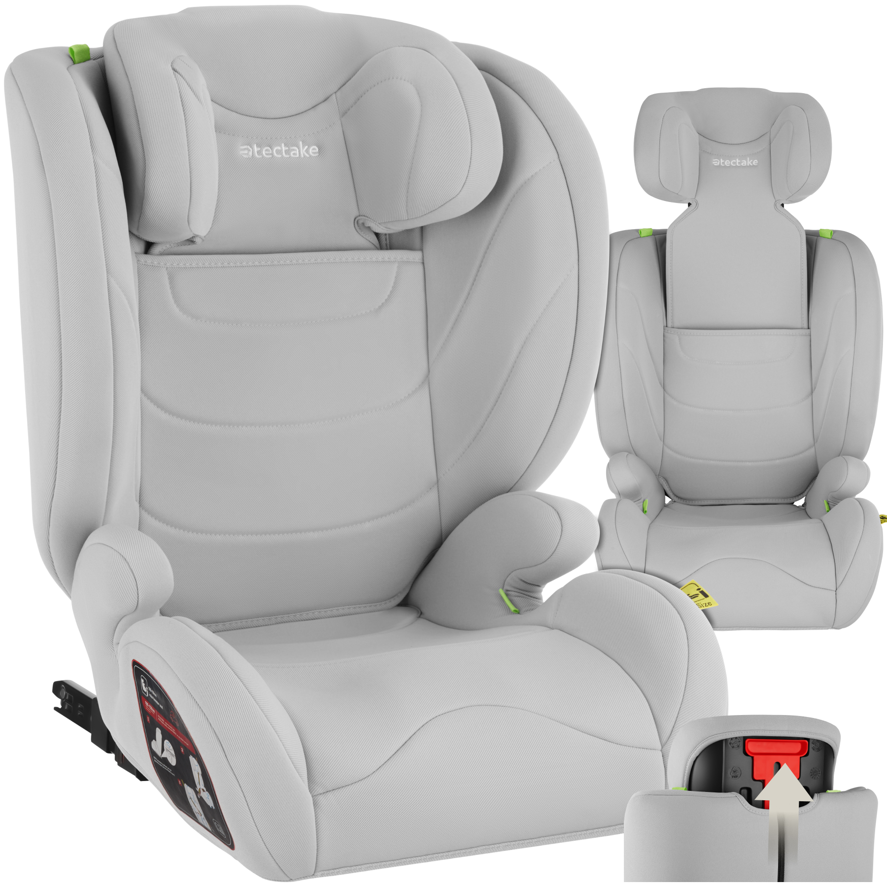 Seggiolino auto Levi, omologazione i-Size, con ISOFIX - grigio chiaro | tectake