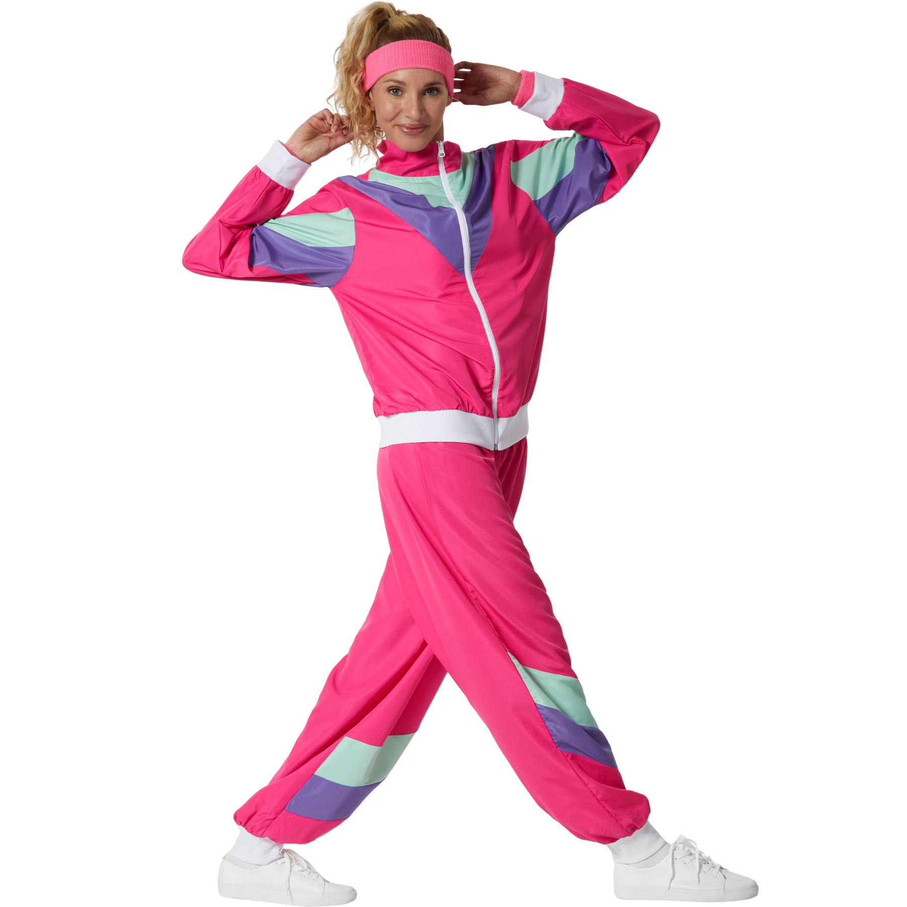 Fancy Dress Costume Women's Retro 80's 90's Tracksuit Outfit Halloween Dress Up - Picture 15 of 20