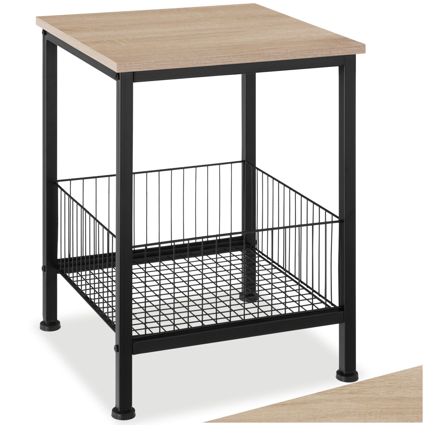 Bijzettafel Grimsby 40x40x55,5cm - Industrieel licht hout, eiken Sonoma | tectake