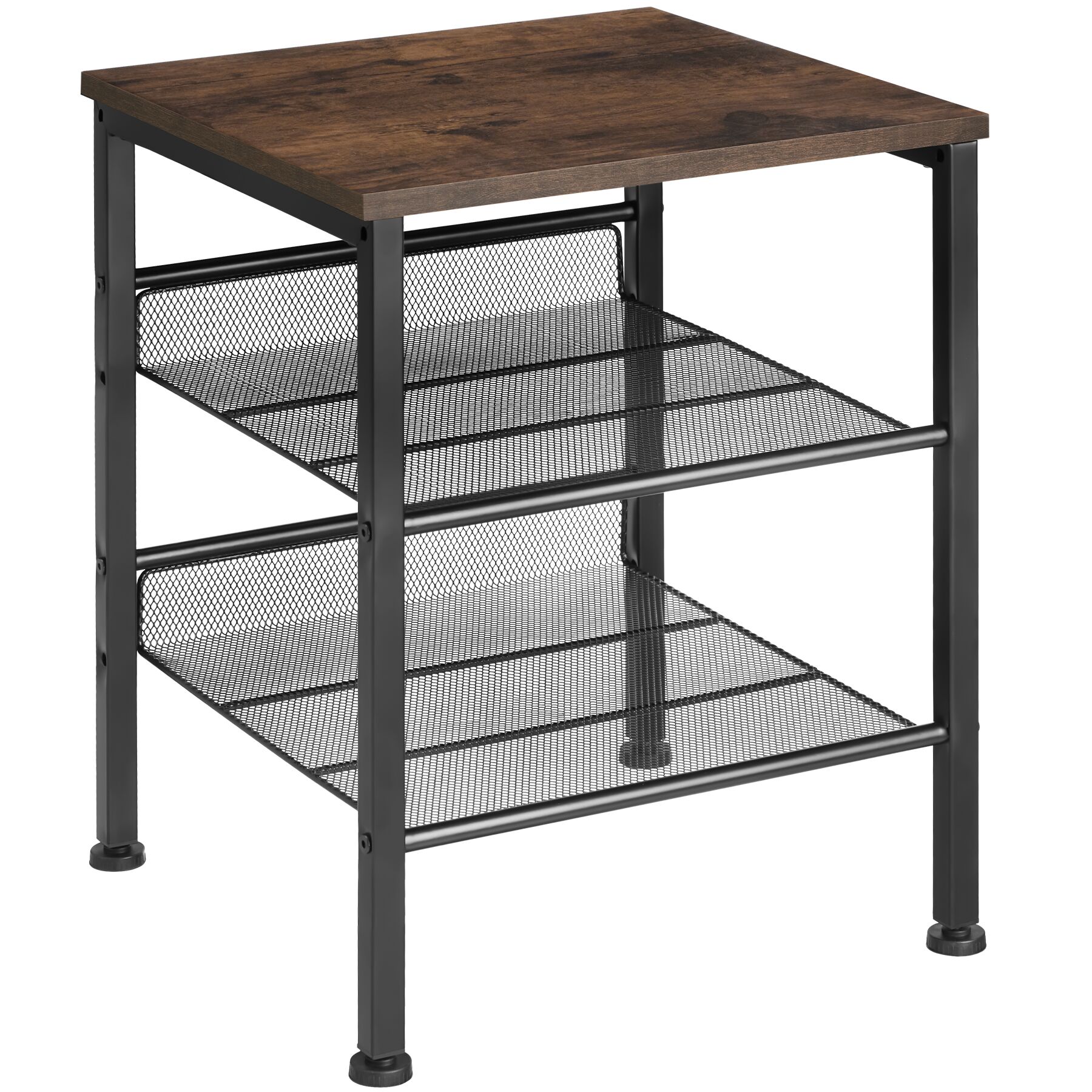 Stolik Lincoln 40,5x40x50,5cm - Drewno industrialne ciemne, rustykalne | tectake