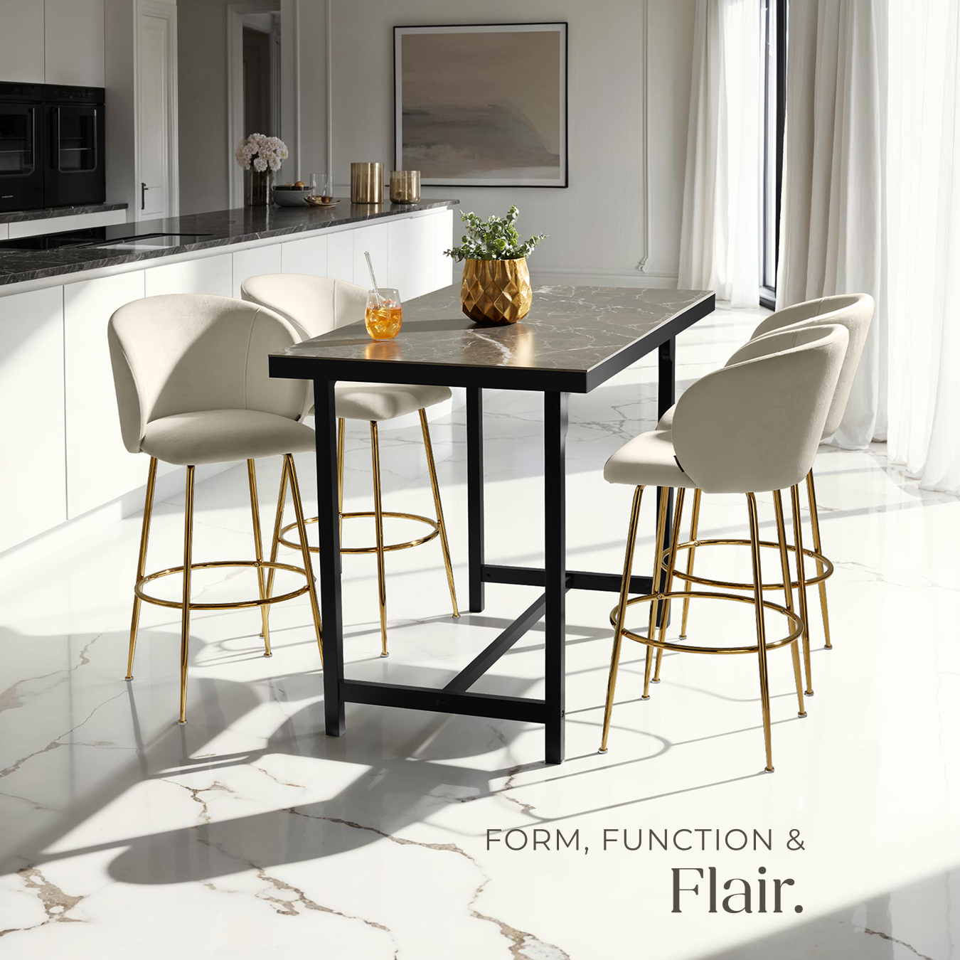 Bar Stools Chairs Faux Velvet Fabric Kitchen Dining Room Furniture Home Office - Picture 32 of 37