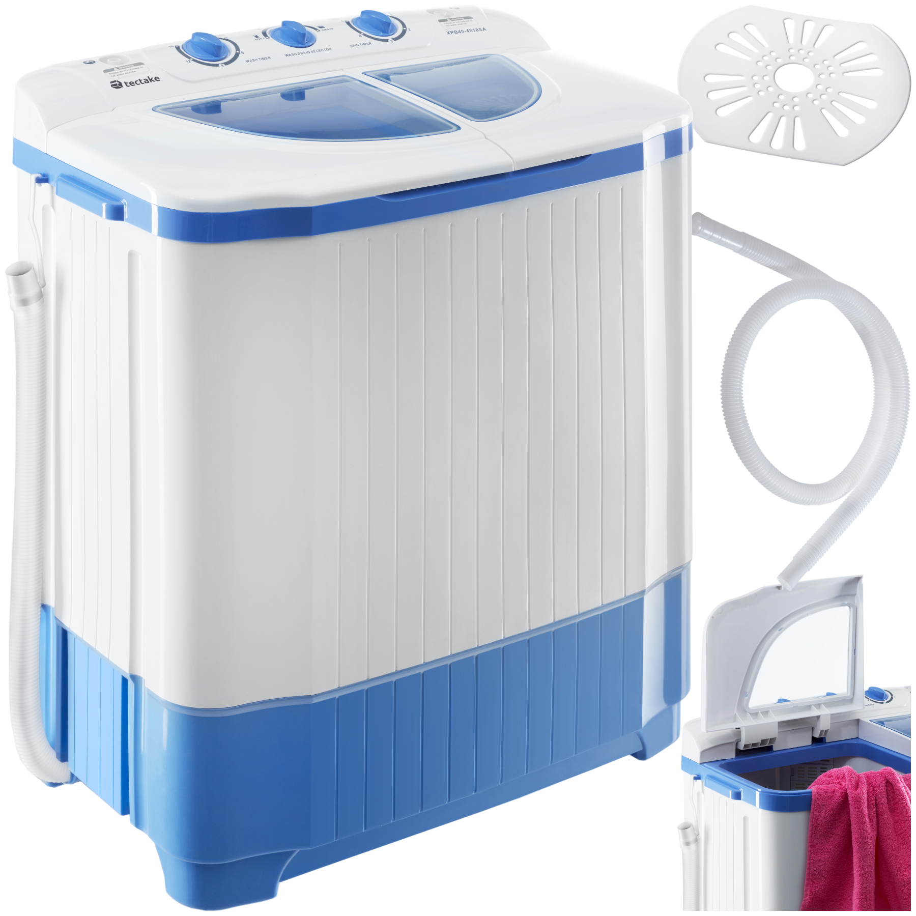 Miniwaschmaschine 4,5 kg mit Wäscheschleuder 3,5 kg - weiß von tectake