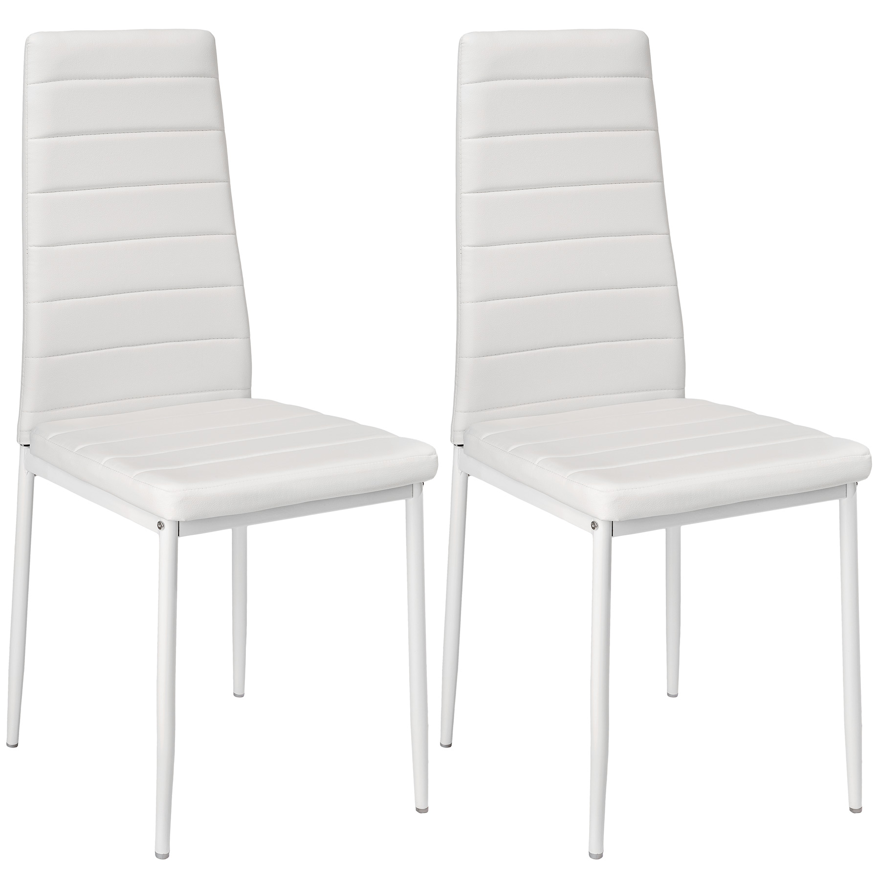 2 sillas de comedor de poli piel - blanco | tectake