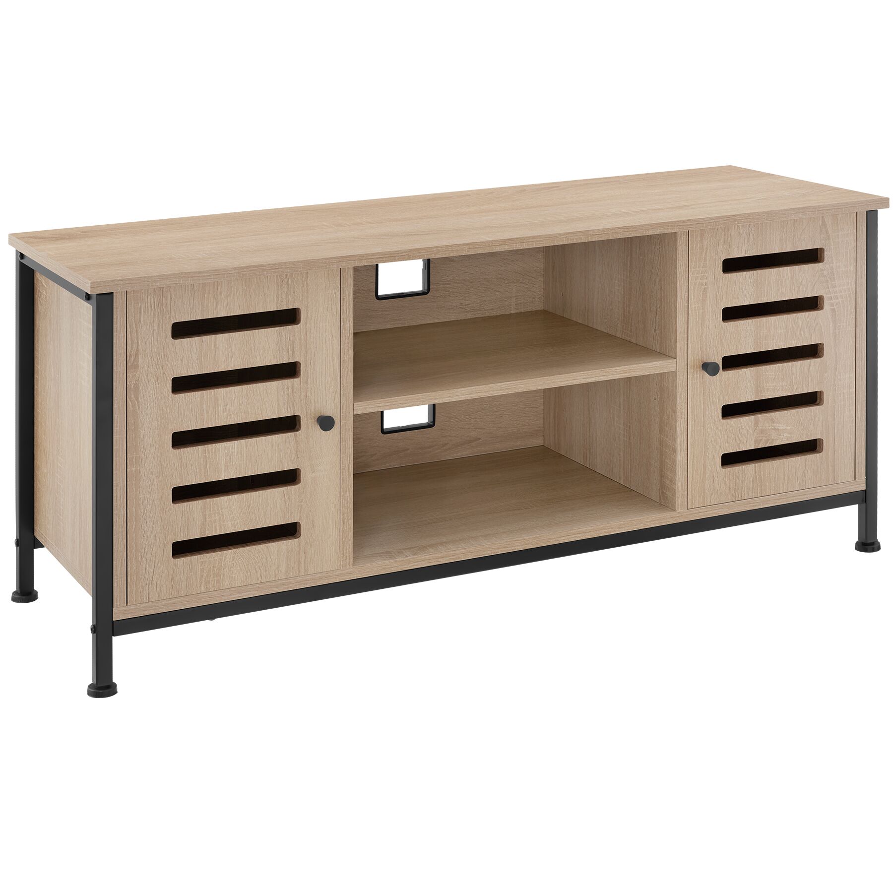 Móvel baixo para TV CARLOW 110x41,5x50,5 cm - Madeira industrial clara, carvalho Sonoma