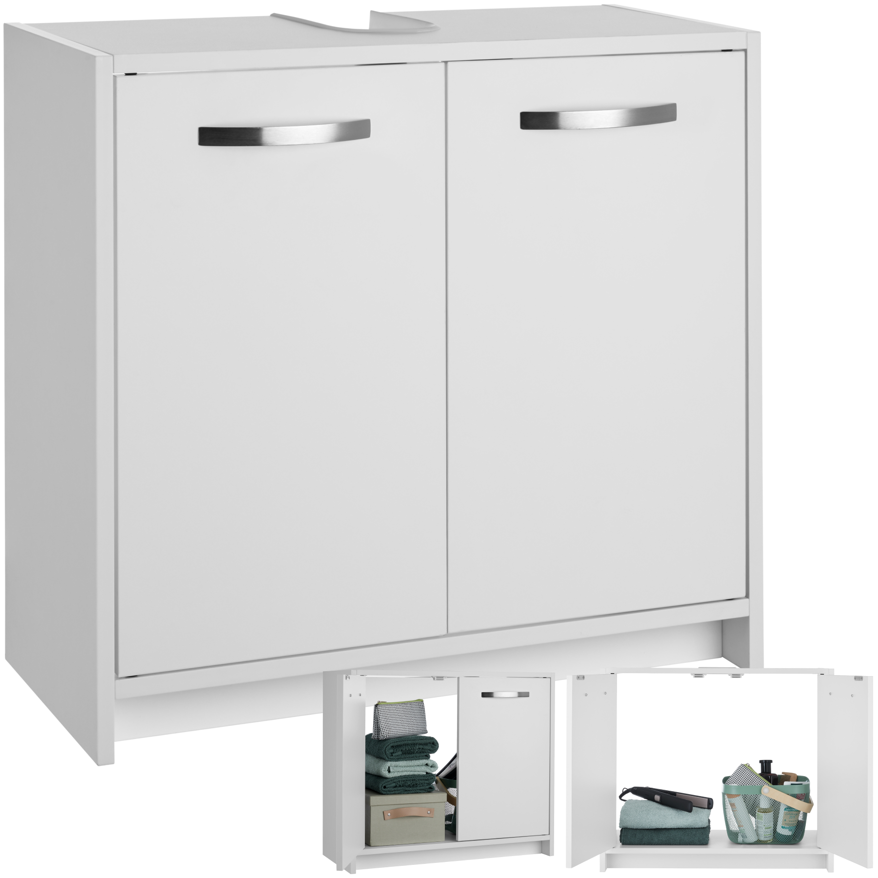 Móvel de casa de banho Katalina, espaçoso, capacidade de carga aprox. 20 kg - branco