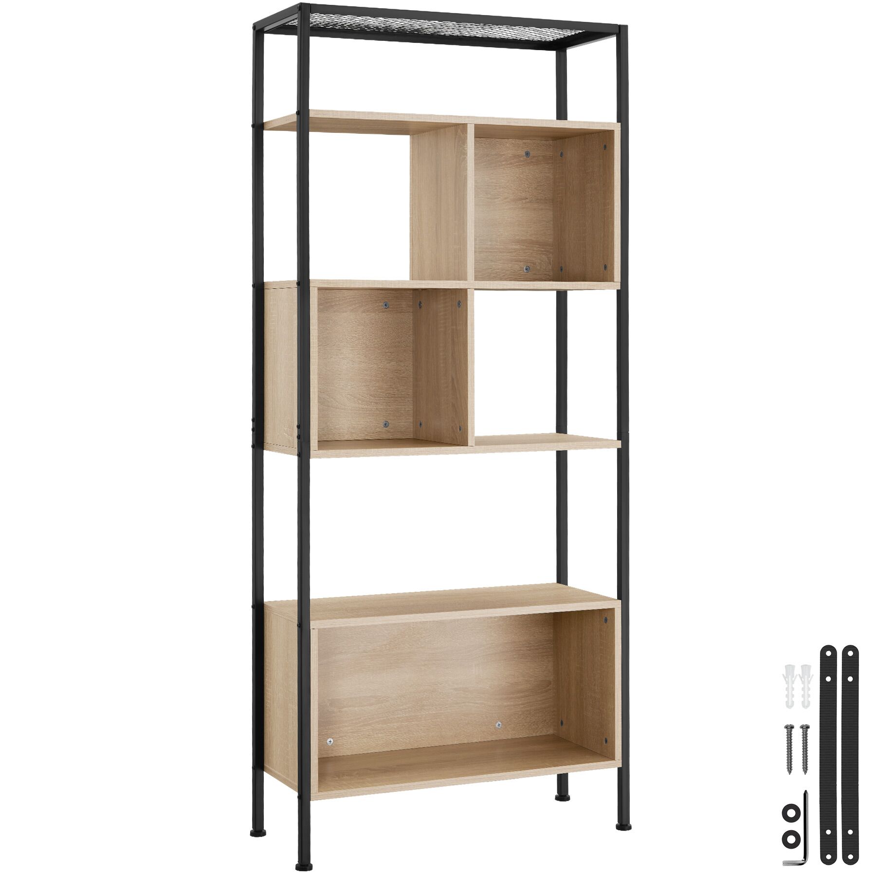 Hylla Hastings 75x31x170,5cm - Industriellt lätt trä, ek Sonoma | tectake