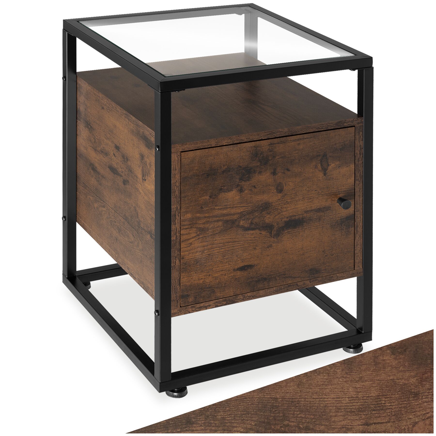 Nachttisch Dudley 40x43x60,5cm - Industrial Holz dunkel, rustikal
