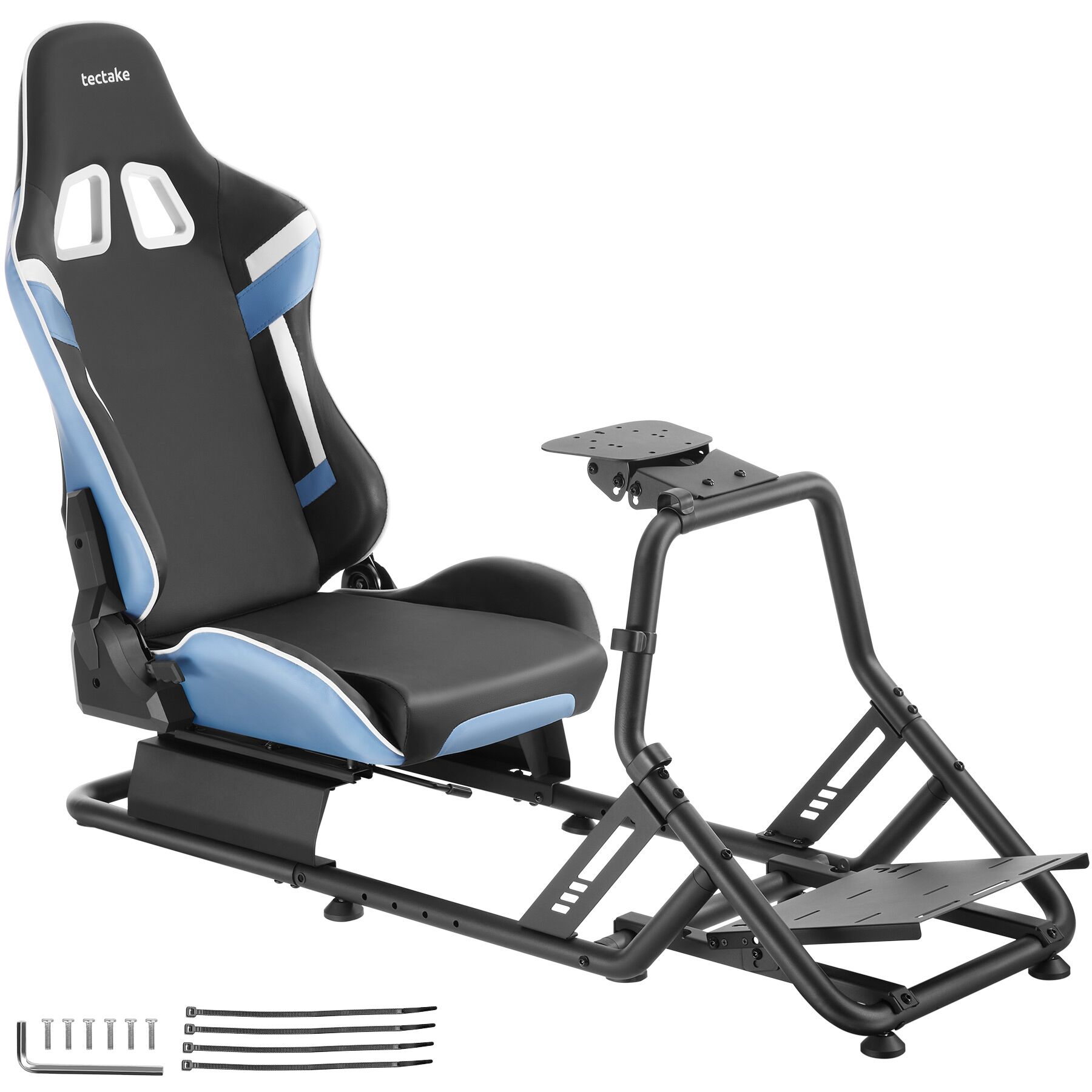 Gamingstuhl Play, Rennsitz, kompatibel mit vielen Konsolen - schwarz/azur