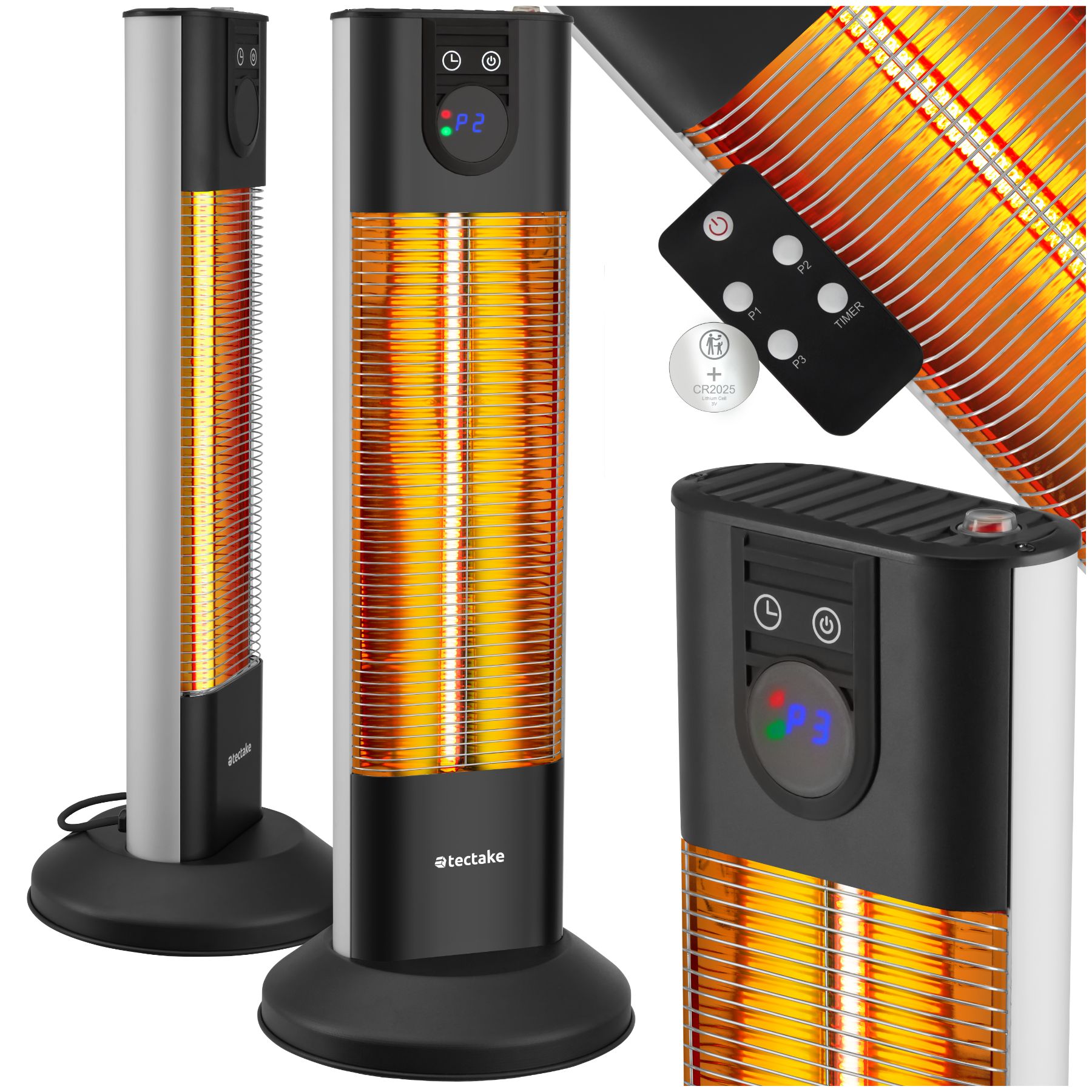 Infrarotheizstrahler Solaris Terra 1500W mit Timerfunktion - schwarz von tectake