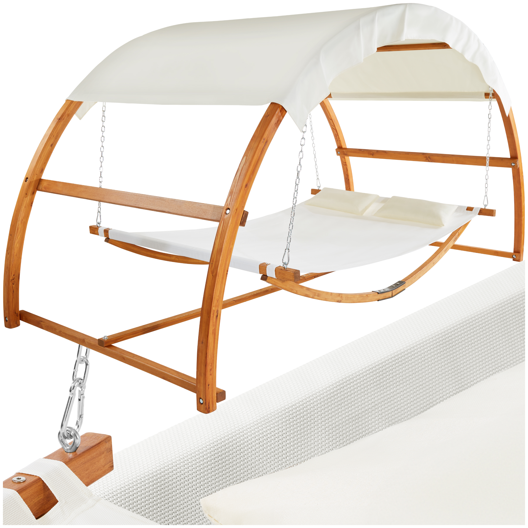 Hangmat Locarno voor 2 personen 328x160x171,5cm - teak
