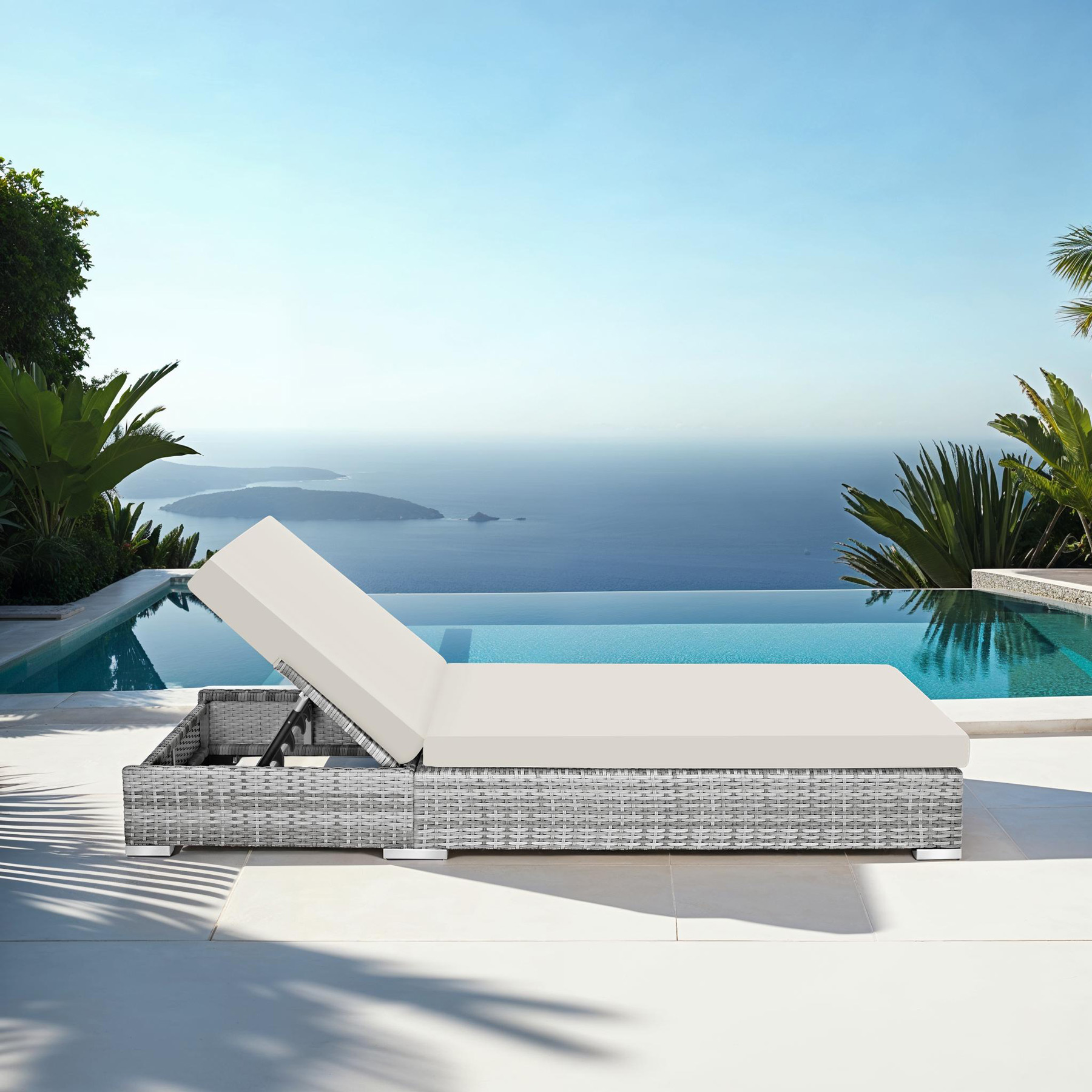 Garden Table Chairs Rattan Furniture Set Outdoor Sun Lounger Loungers Reclining - Picture 48 of 61