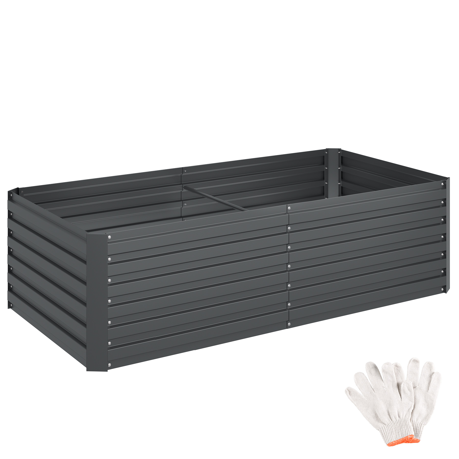 Canteiro elevado BLOMMA, 1100l, galvanizado, 200x100x56 cm - antracite