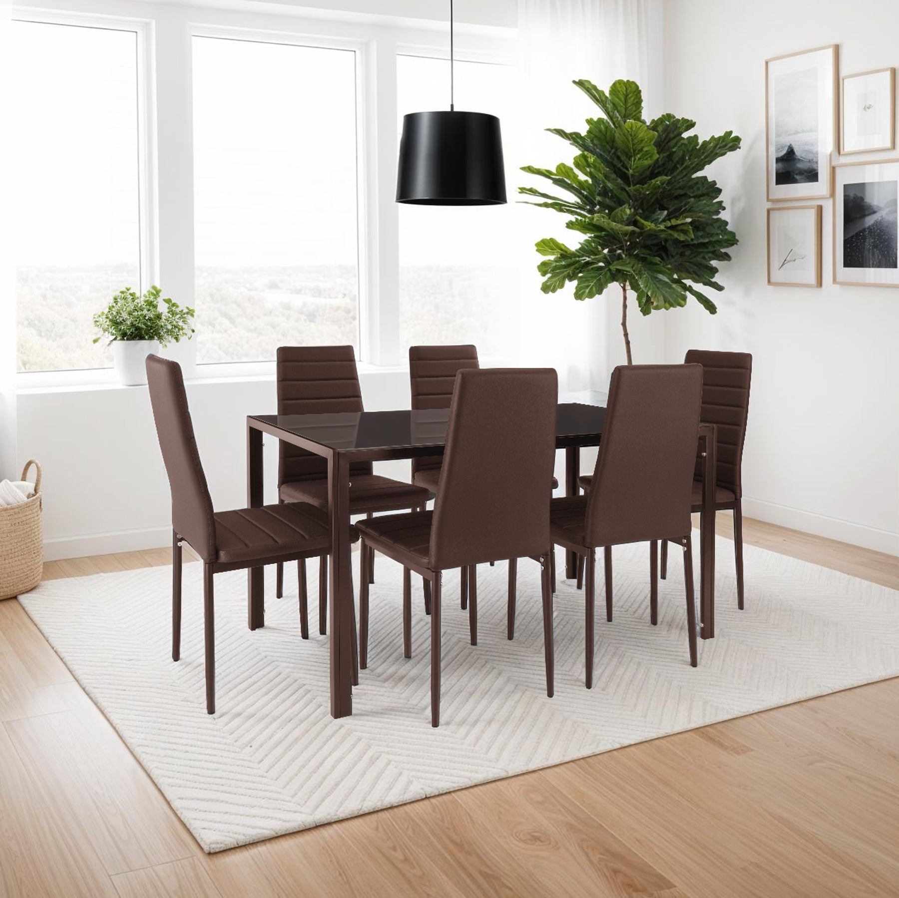 Dining Chair Set Kitchen Living Room Furniture Faux Leather Chairs Thick Padding - Picture 59 of 61