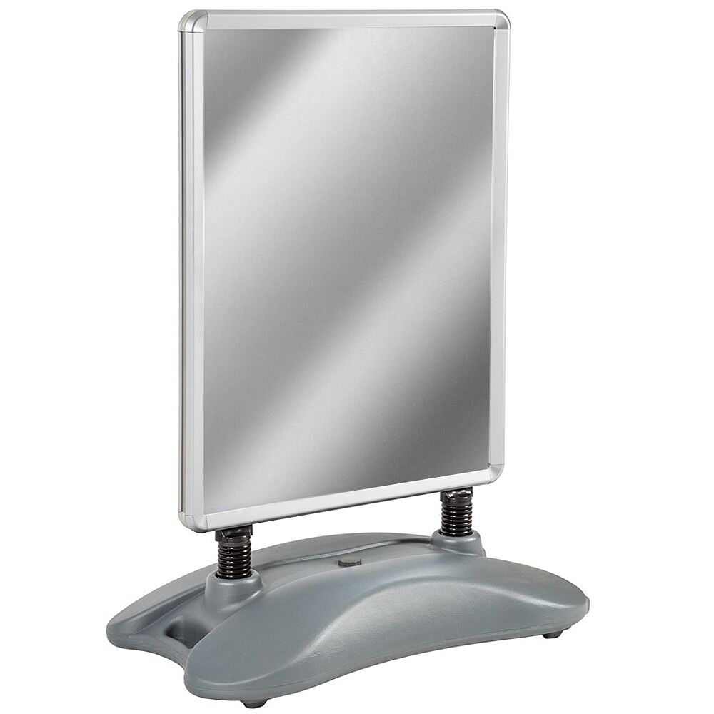 Poster Board - A1, double-sided, aluminium frame and base, including 2 protection films - grey | tectake
