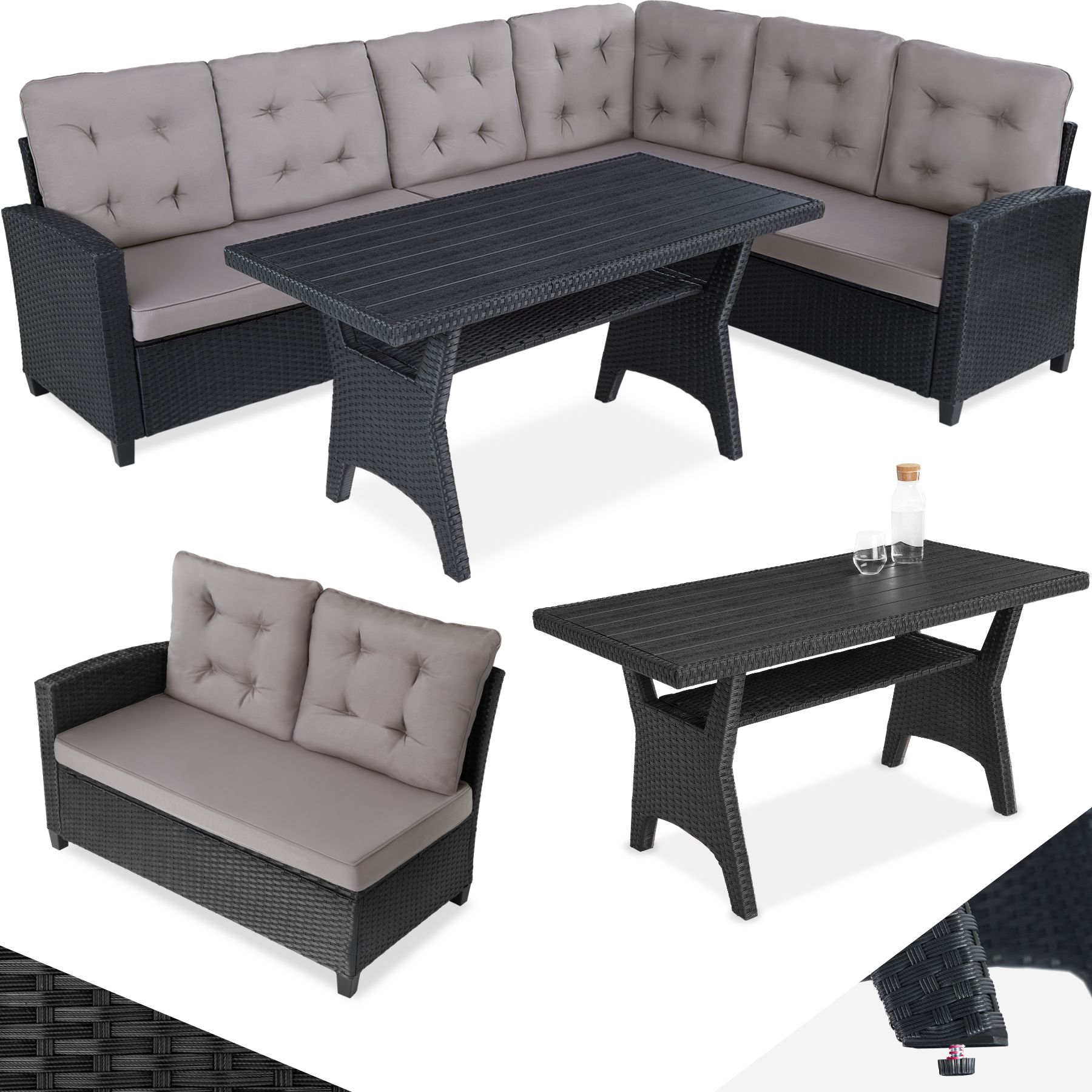 Conjunto de rattan Catania - preto