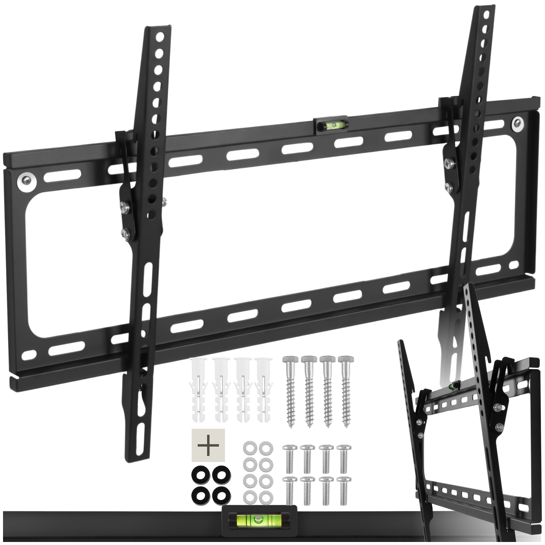 TV-muurbeugel kantelbaar voor 32" (81cm) - 100" (254cm), VESA max.: 600x400, tot 70kg - zwart