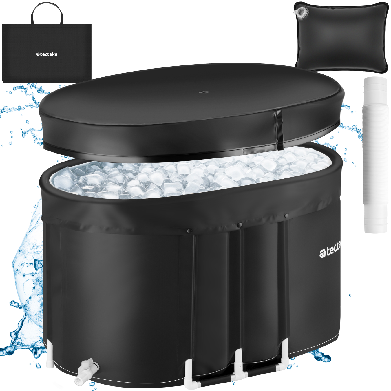 Baignoire à glace ESPOO avec isolation triple et cadre en aluminium - noir