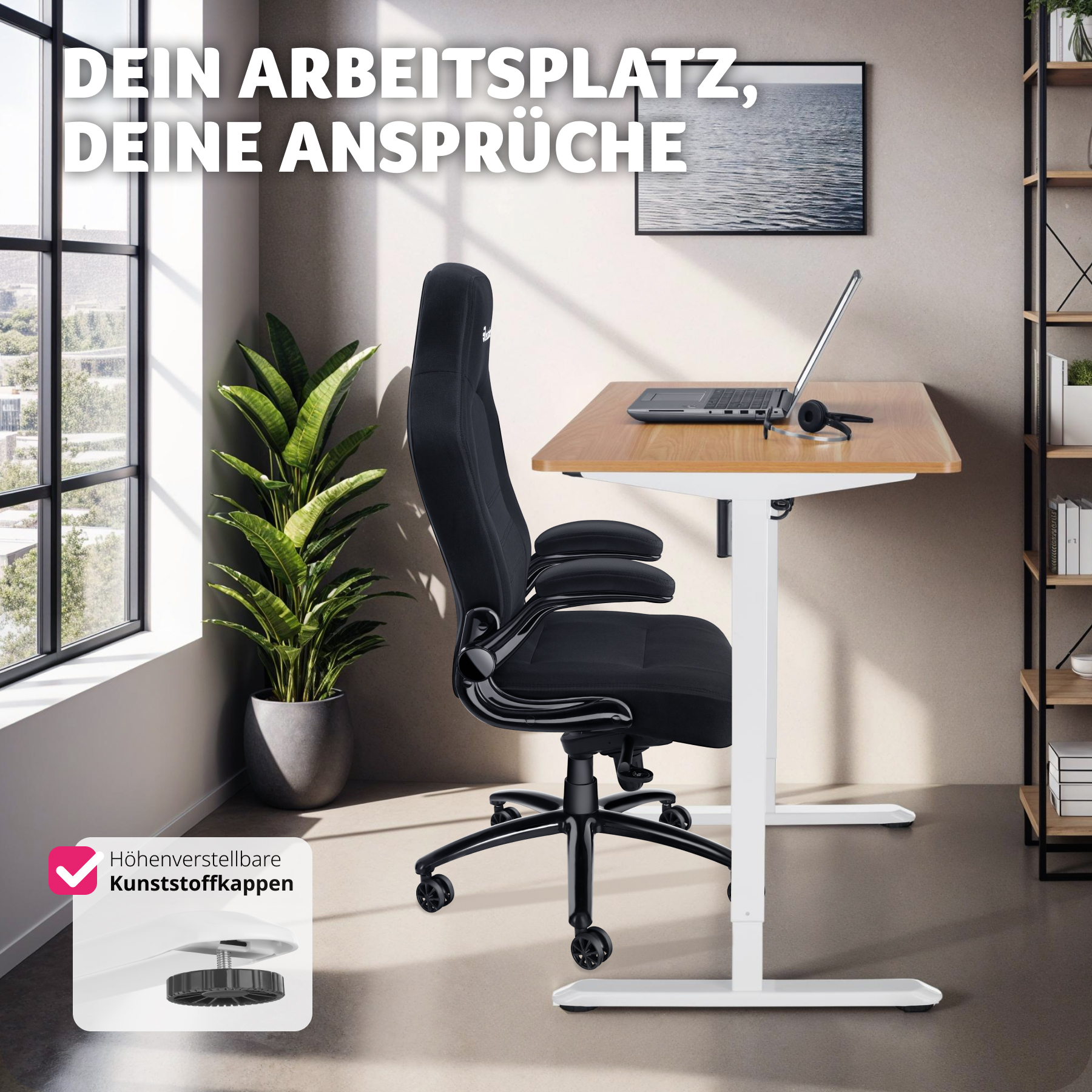 Höhenverstellbarer Schreibtisch Elektrisch Computertisch Arbeitsplatz PC-Tisch - Bild 21 von 37