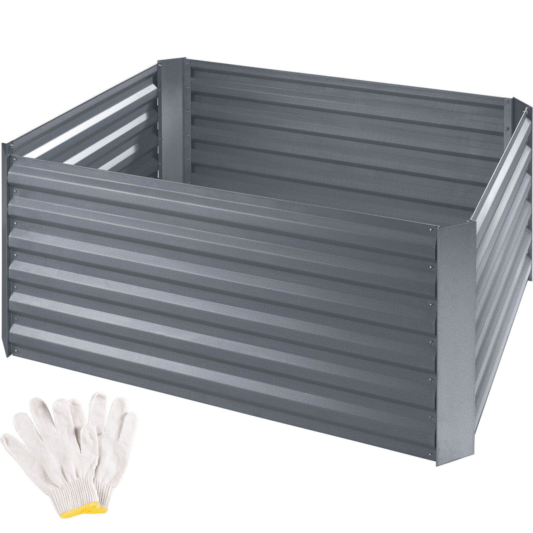 Canteiro elevado em aço galvanizado SALVIA 600l, 120x90x57cm - prata