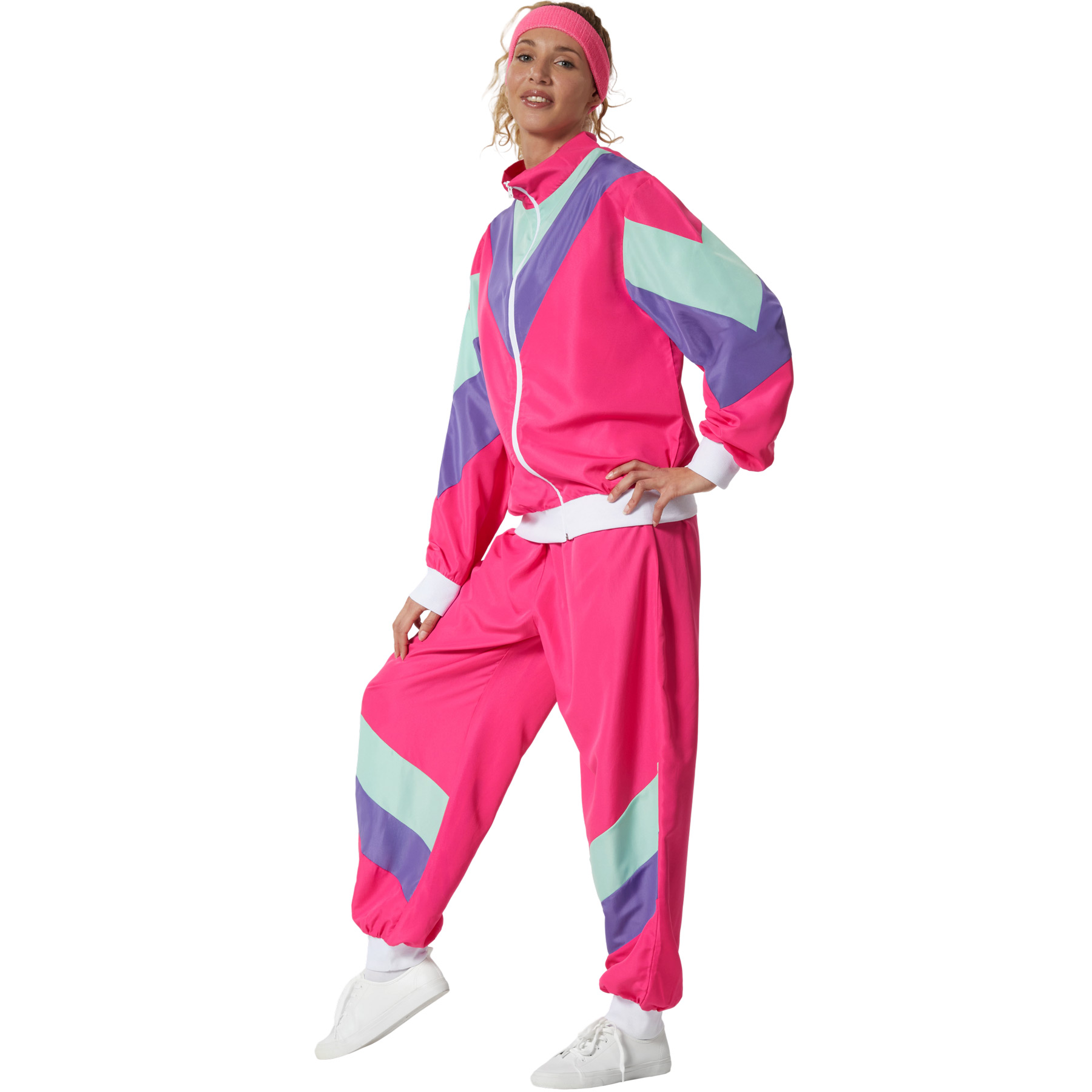Fancy Dress Costume Women's Retro 80's 90's Tracksuit Outfit Halloween Dress Up - Picture 17 of 20