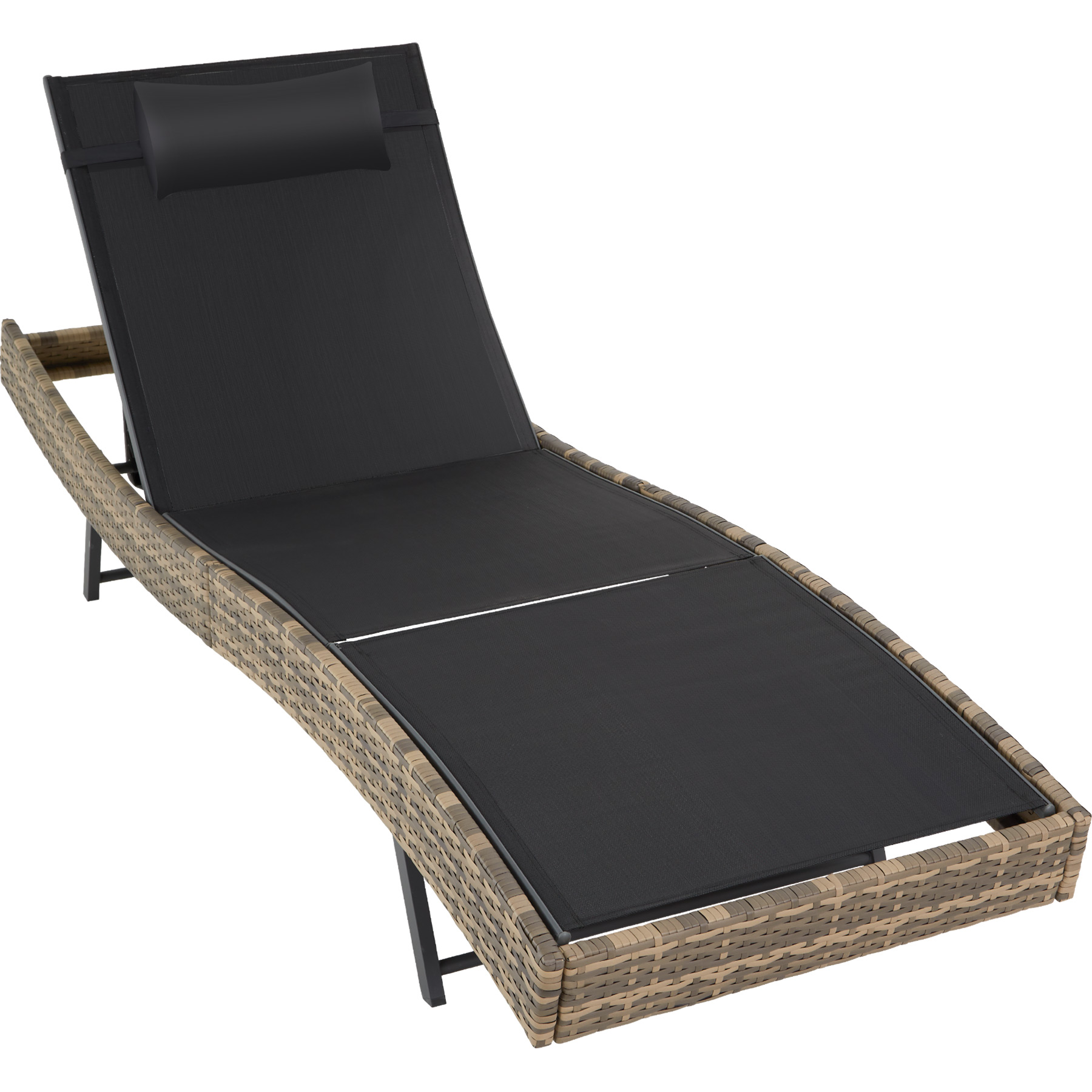 Tectake Gmbh Naturale Lettino Prendisole In Rattan Moana