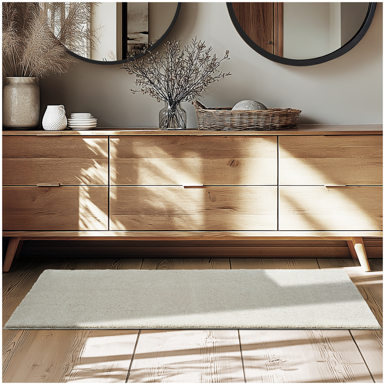 Kurzflorteppich Soft Zone - Sand, 80 x 150 cm von tectake