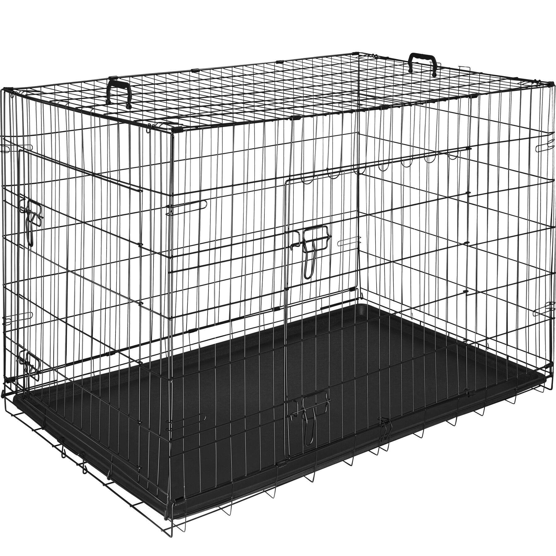 Hundekäfig-Gitterbox Luna, klappbar, mit 2 Türen - 121,5 x 75,5 x 80,5 cm