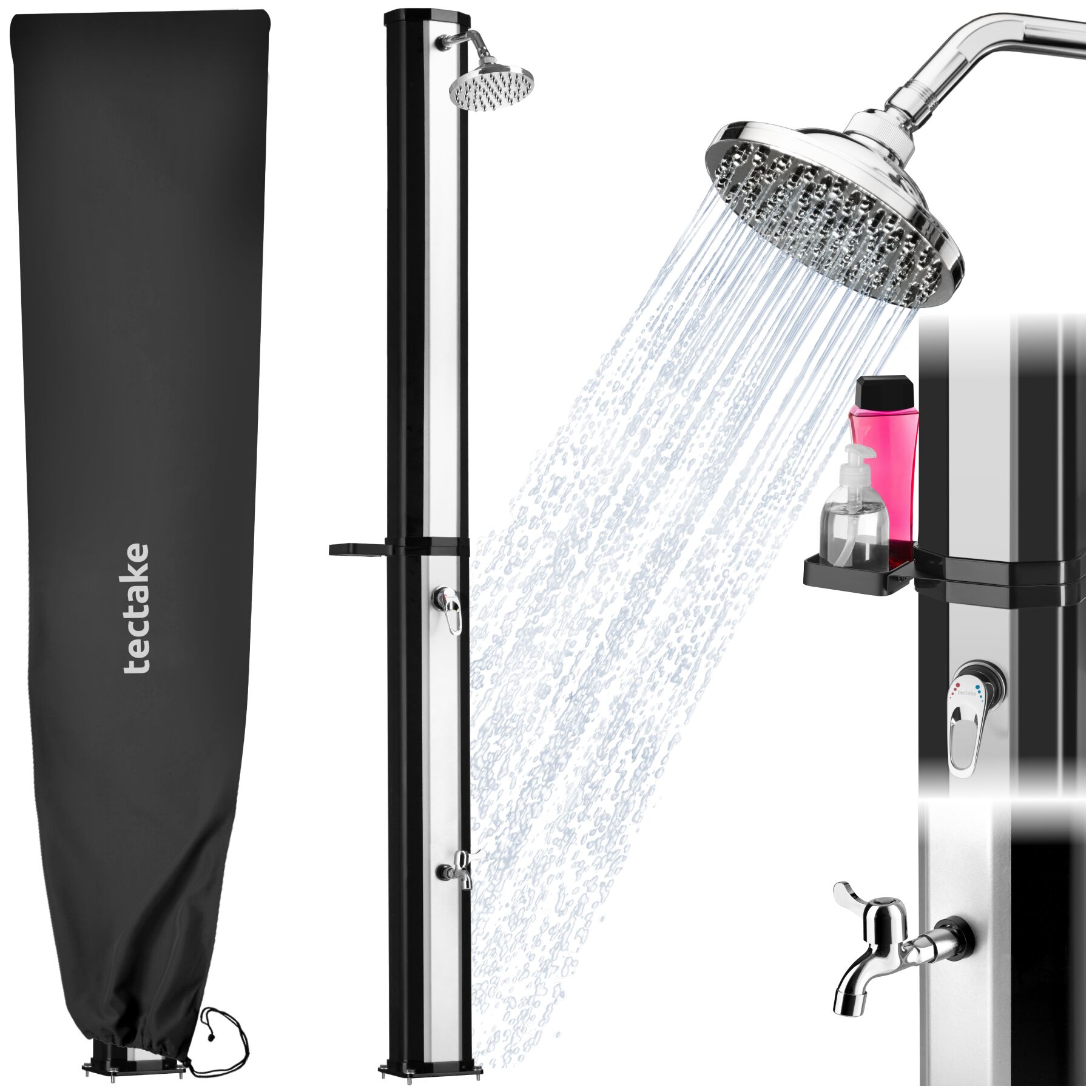 Chuveiro solar Ofanto 35 l - preto/prata | tectake
