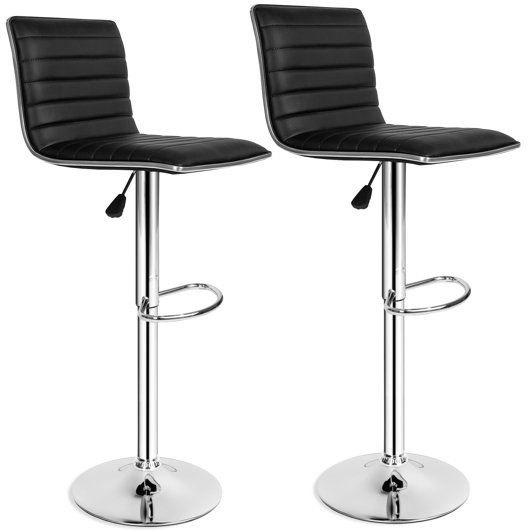 2 sgabelli da bar Johannes, in similpelle - nero | tectake