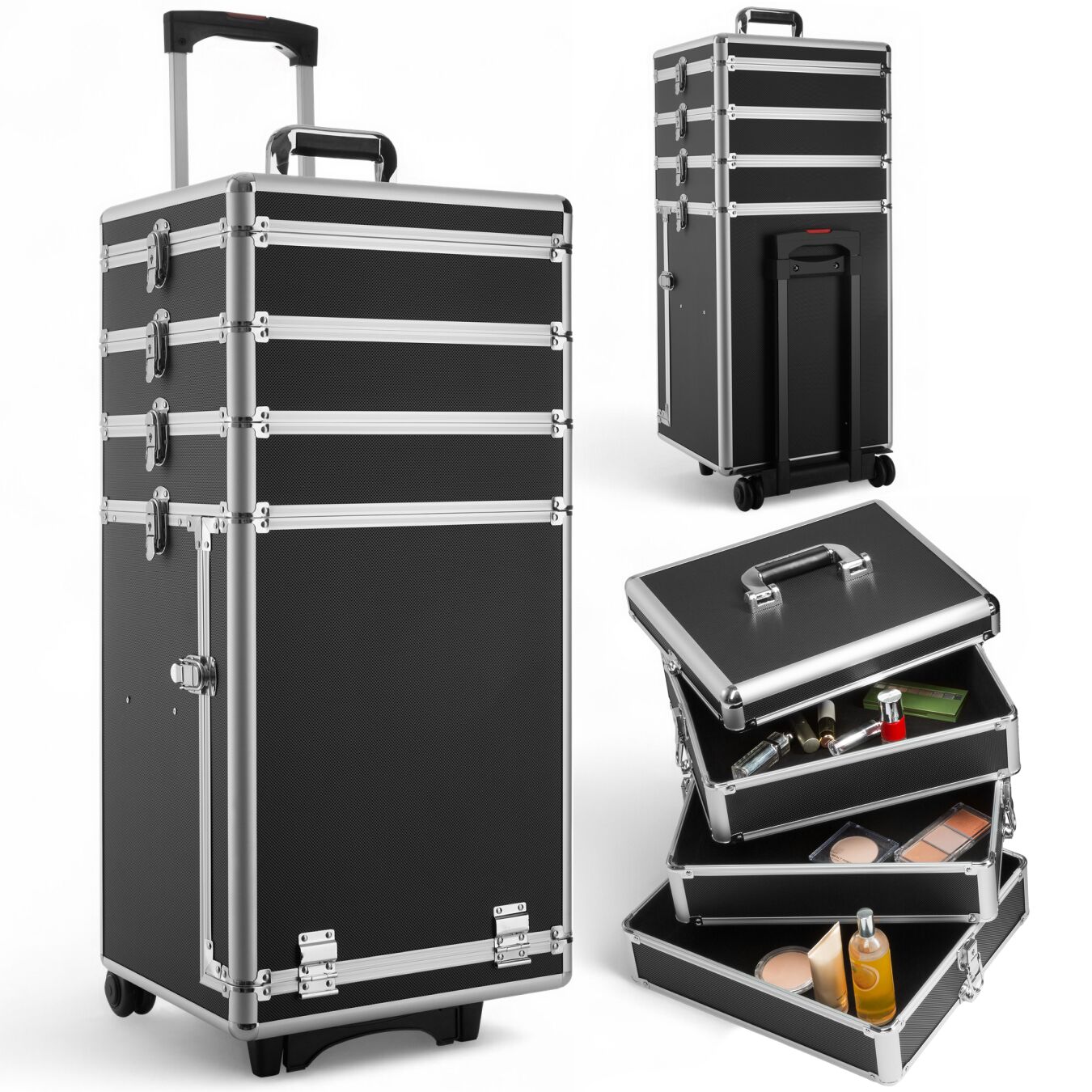 Mallette maquillage 4 niveaux - noir